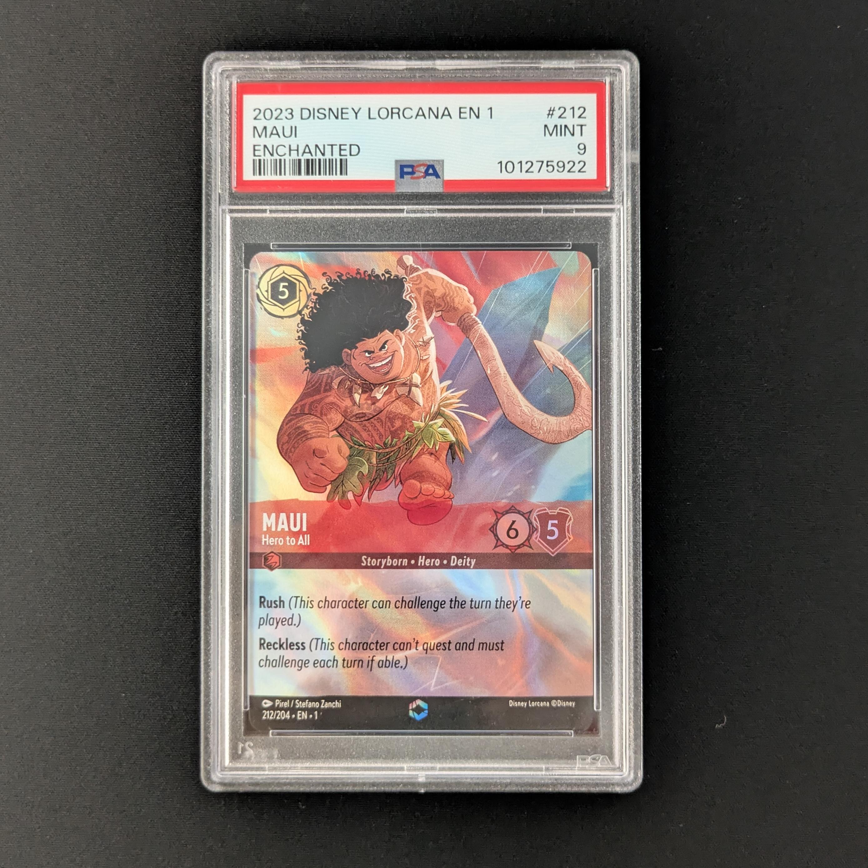 Lorcana Singles - Maui - Hero to All (Enchanted Foil) - - The First Chapter - PSA 9 - 