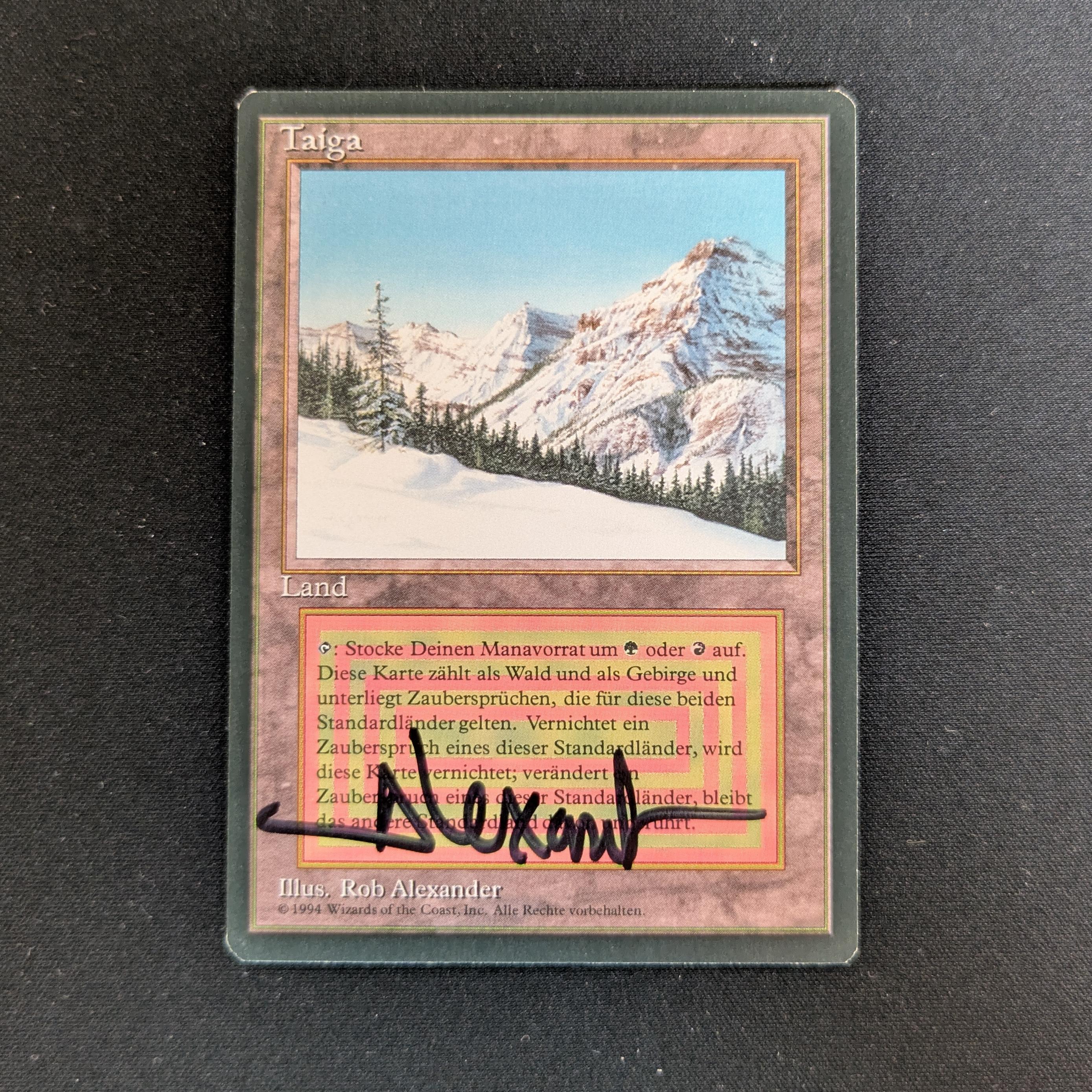 MTG Singles - Taiga - Foreign Black Bordered - German - NM - SIGNED - 28299