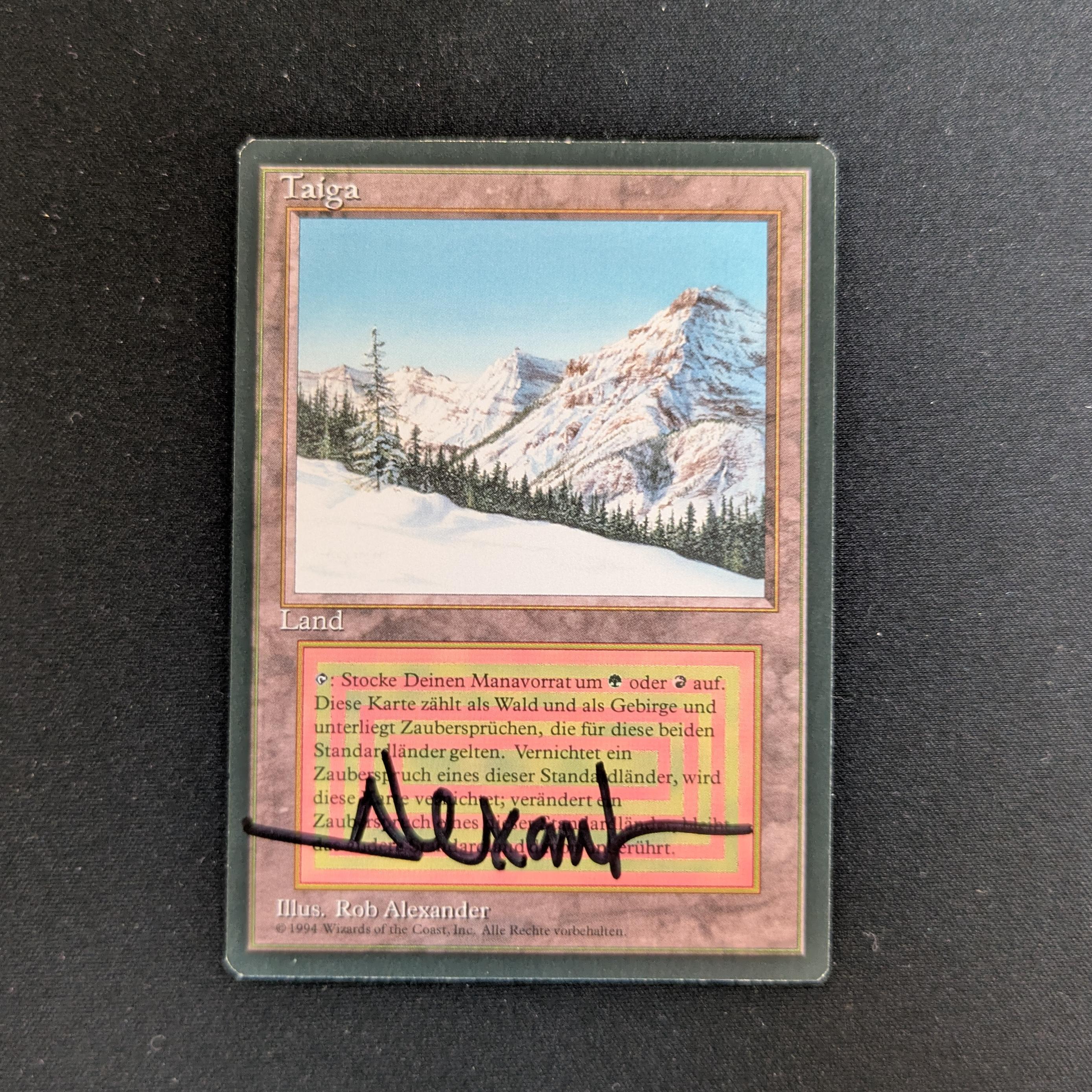 MTG Singles - Taiga - Foreign Black Bordered - German - NM - SIGNED - 28300