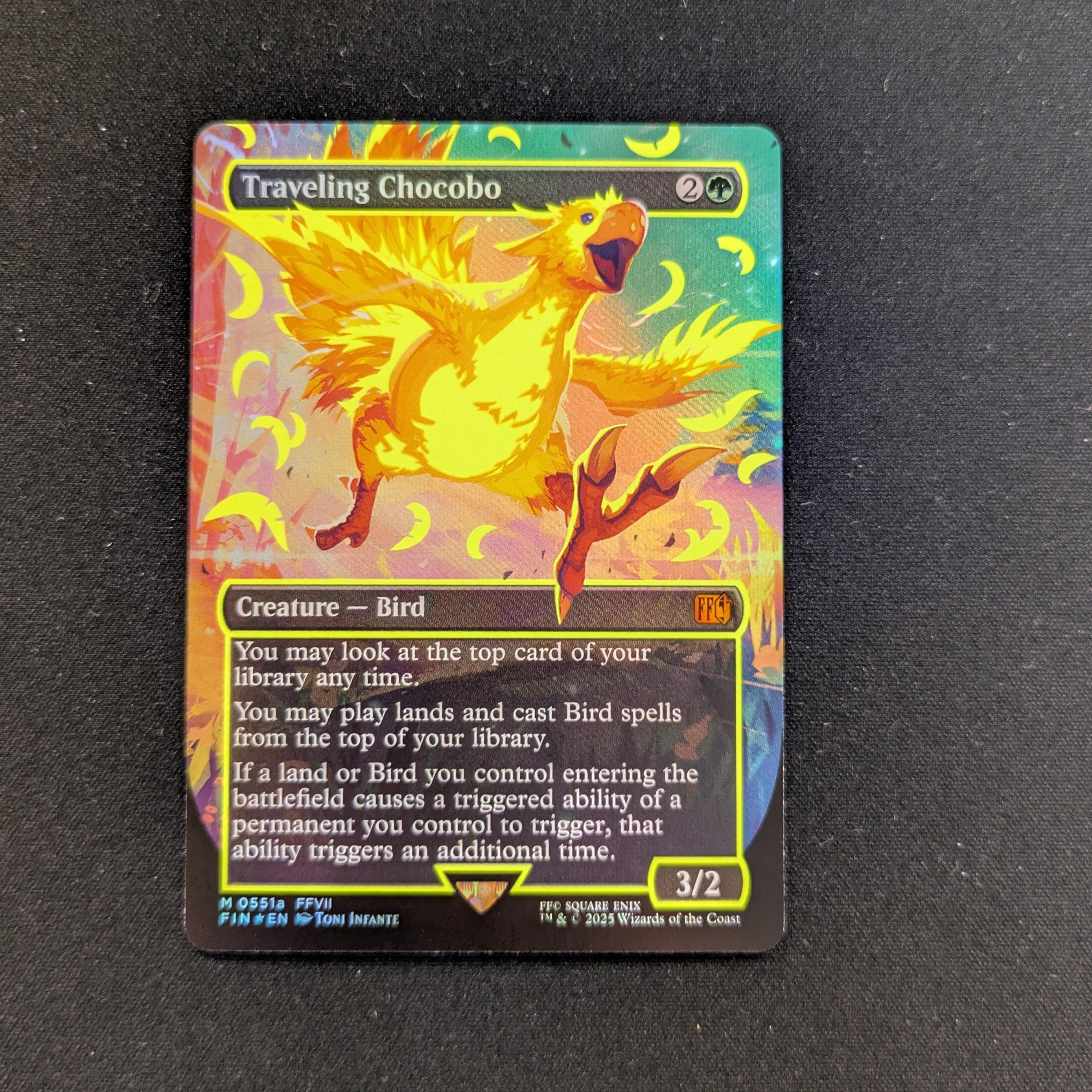 MTG Singles - [FOIL] Traveling Chocobo (Neon Ink Yellow) - Magic: The Gathering - FINAL FANTASY: Extras - NM - 