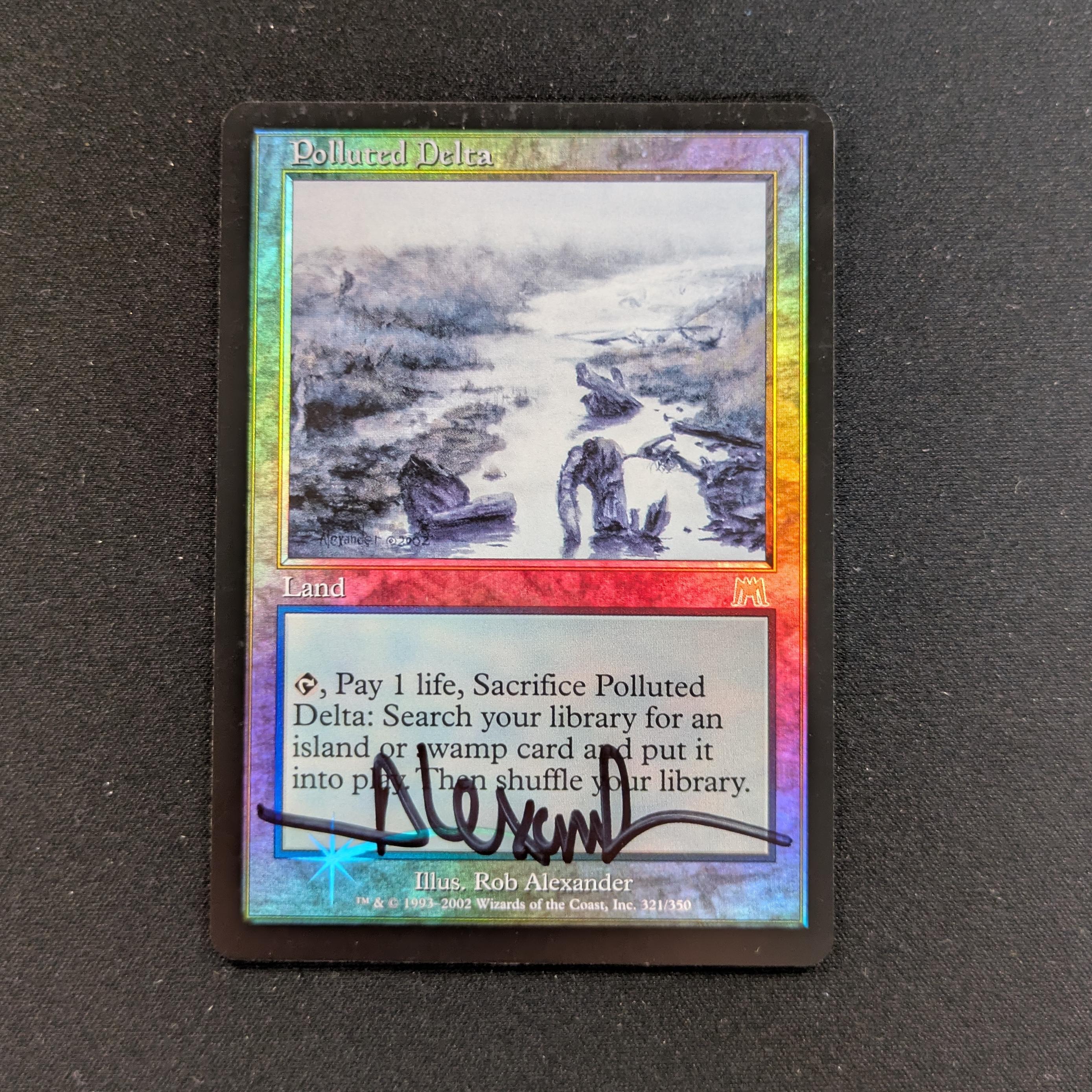 MTG Singles - [FOIL] Polluted Delta - Onslaught - EX, SIGNED - 