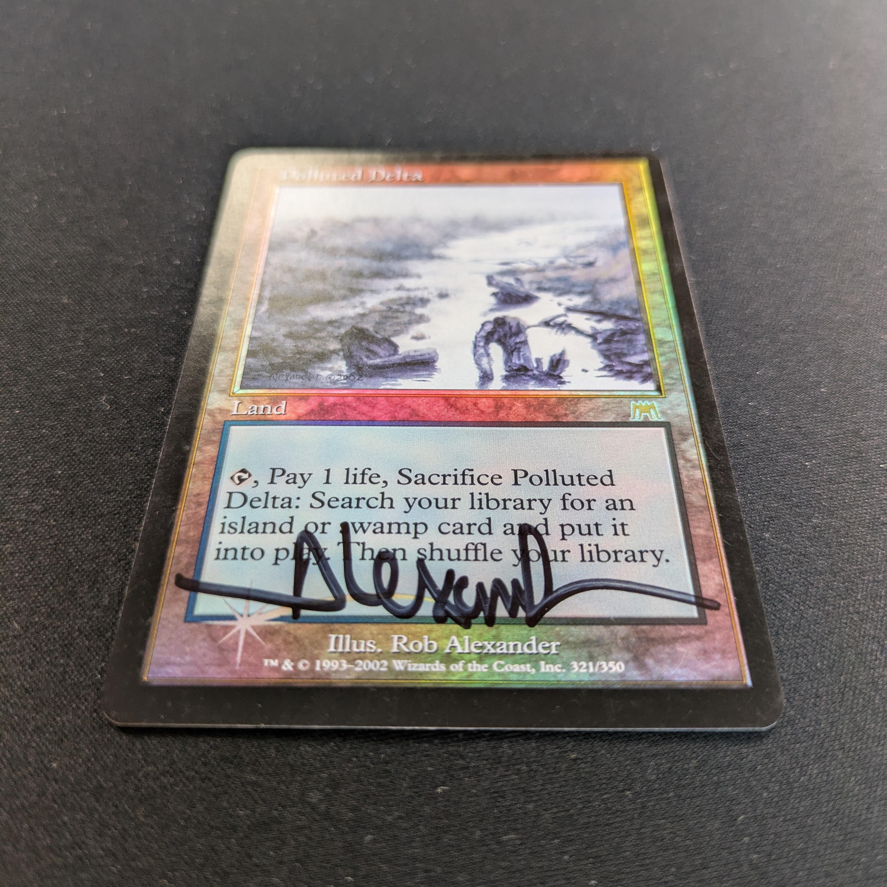 MTG Singles - [FOIL] Polluted Delta - Onslaught - EX, SIGNED - 