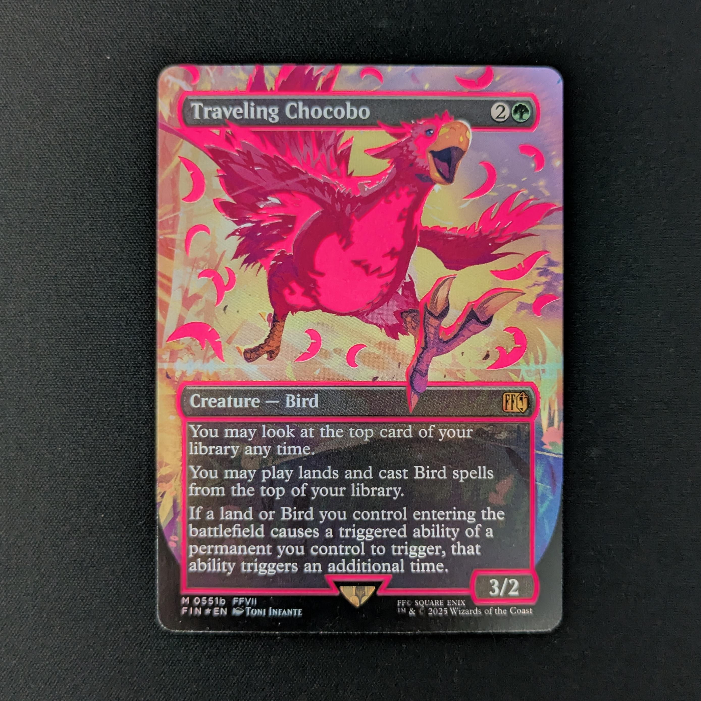 MTG Singles - [FOIL] Traveling Chocobo (Neon Ink Pink) - Magic: The Gathering - FINAL FANTASY: Extras - NM - 