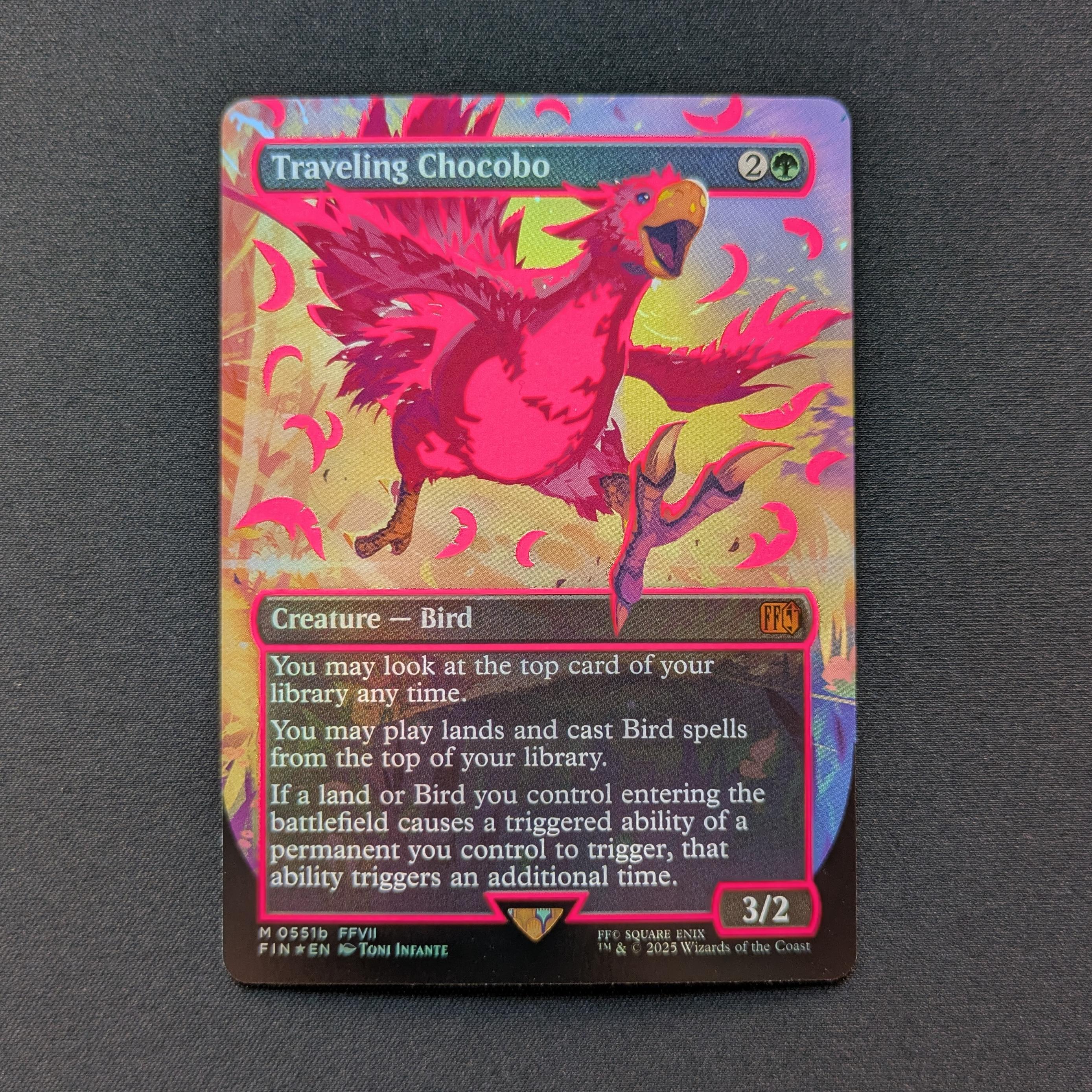 MTG Singles - [FOIL] Traveling Chocobo (Neon Ink Pink) - Magic: The Gathering - FINAL FANTASY: Extras - NM - 