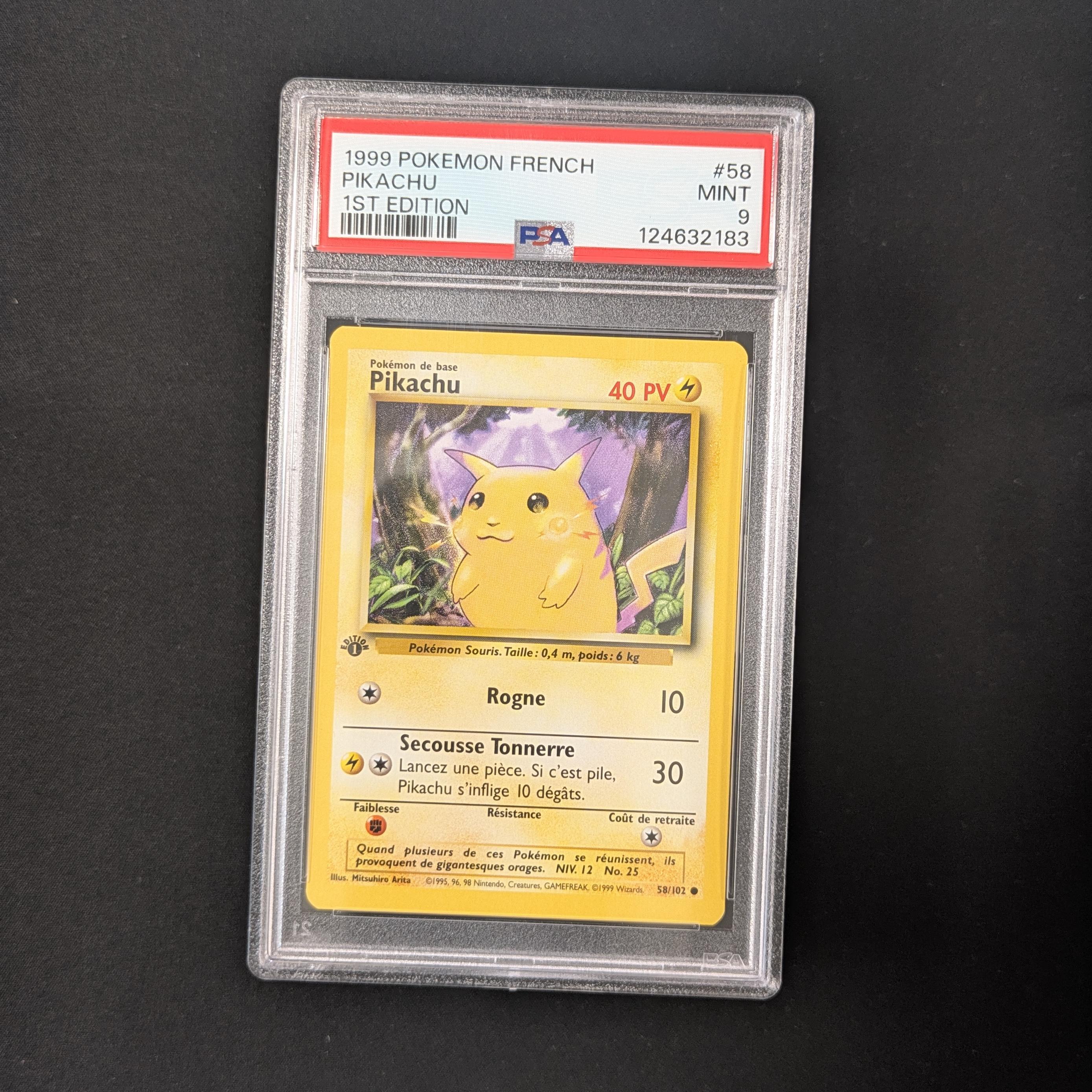 Pikachu (BS 58) - Base Set - French - PSA 9 - 1ST ED