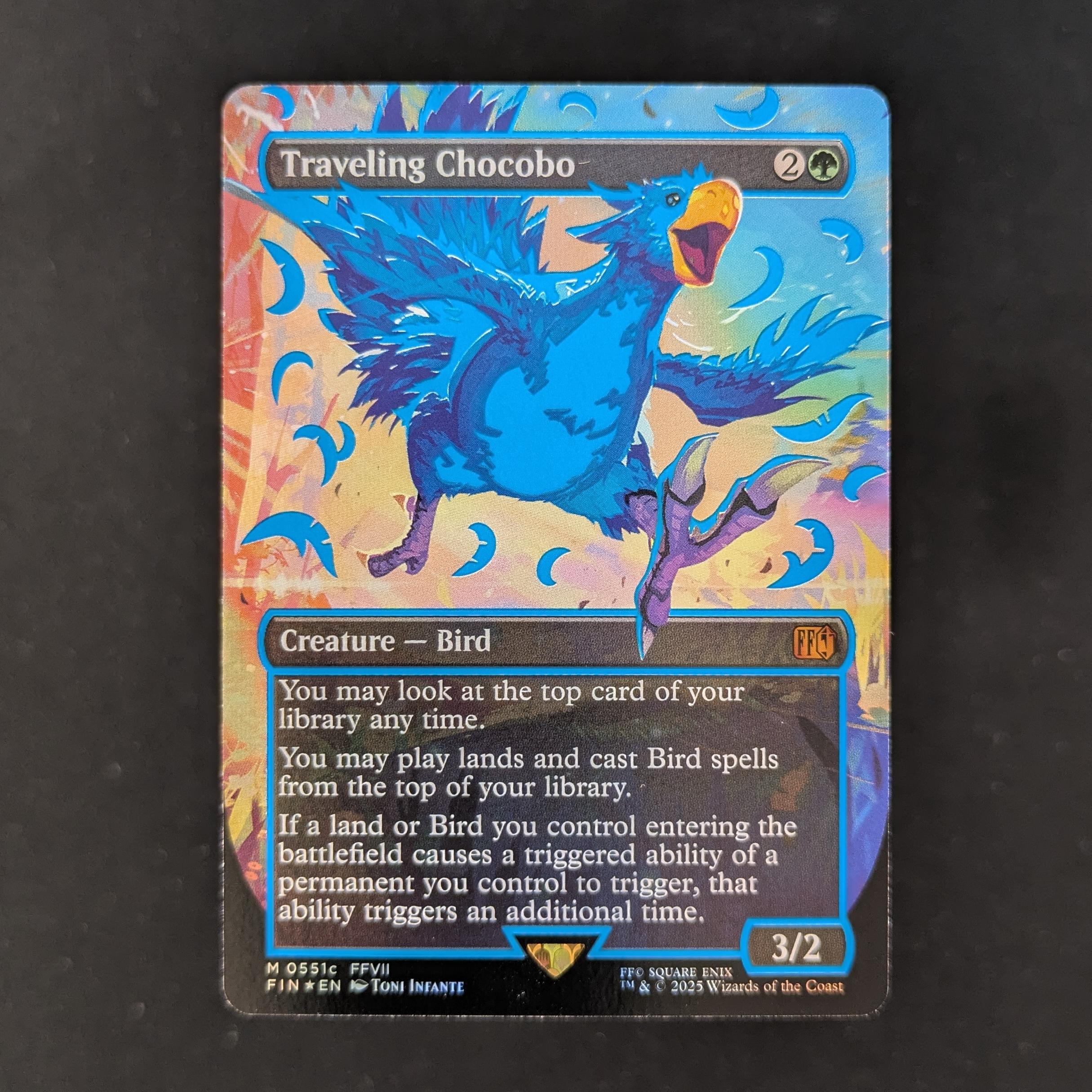 MTG Singles - [FOIL] Traveling Chocobo (Neon Ink Blue) - Magic: The Gathering - FINAL FANTASY: Extras - NM - 