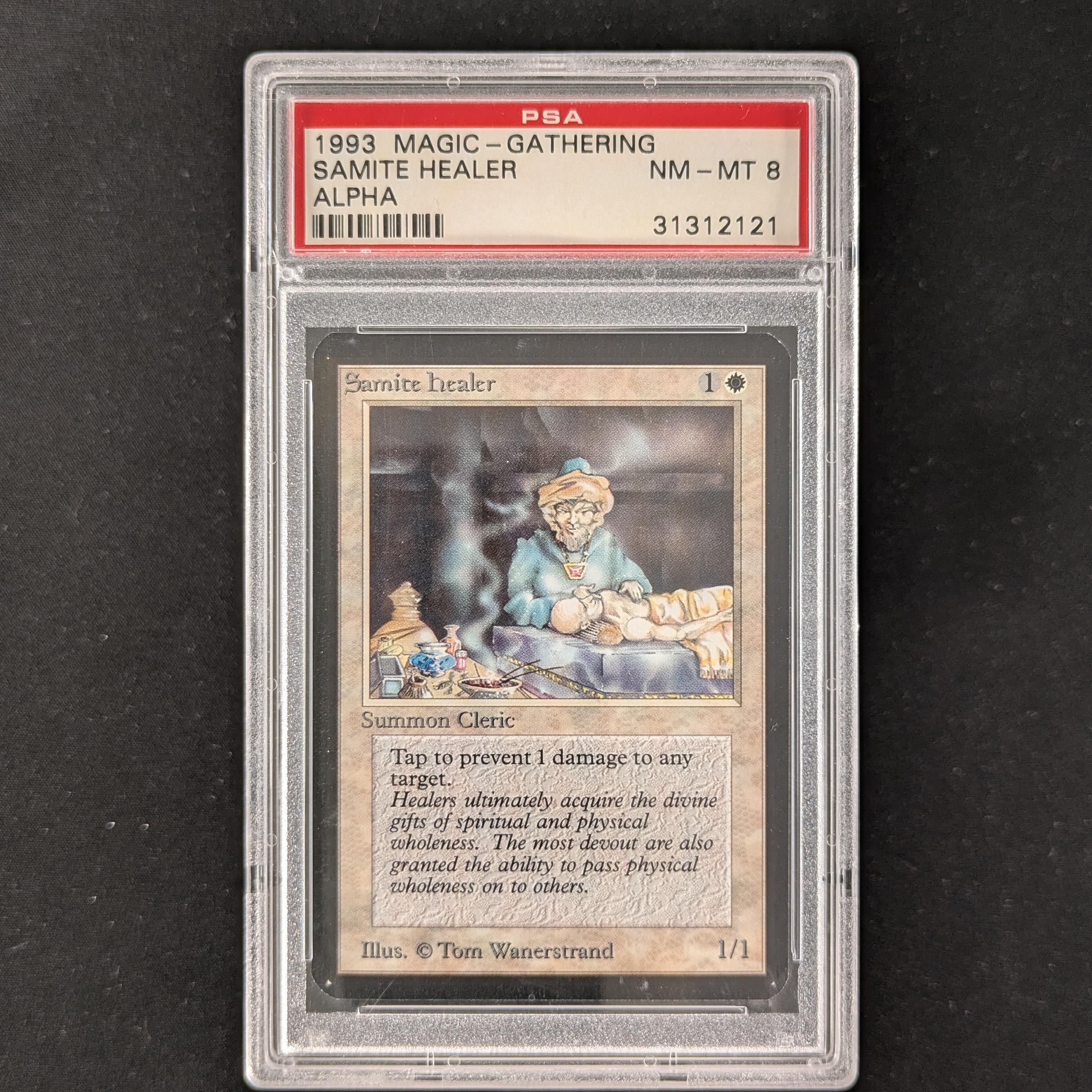 MTG Singles - Samite Healer - Alpha - PSA 8 - 