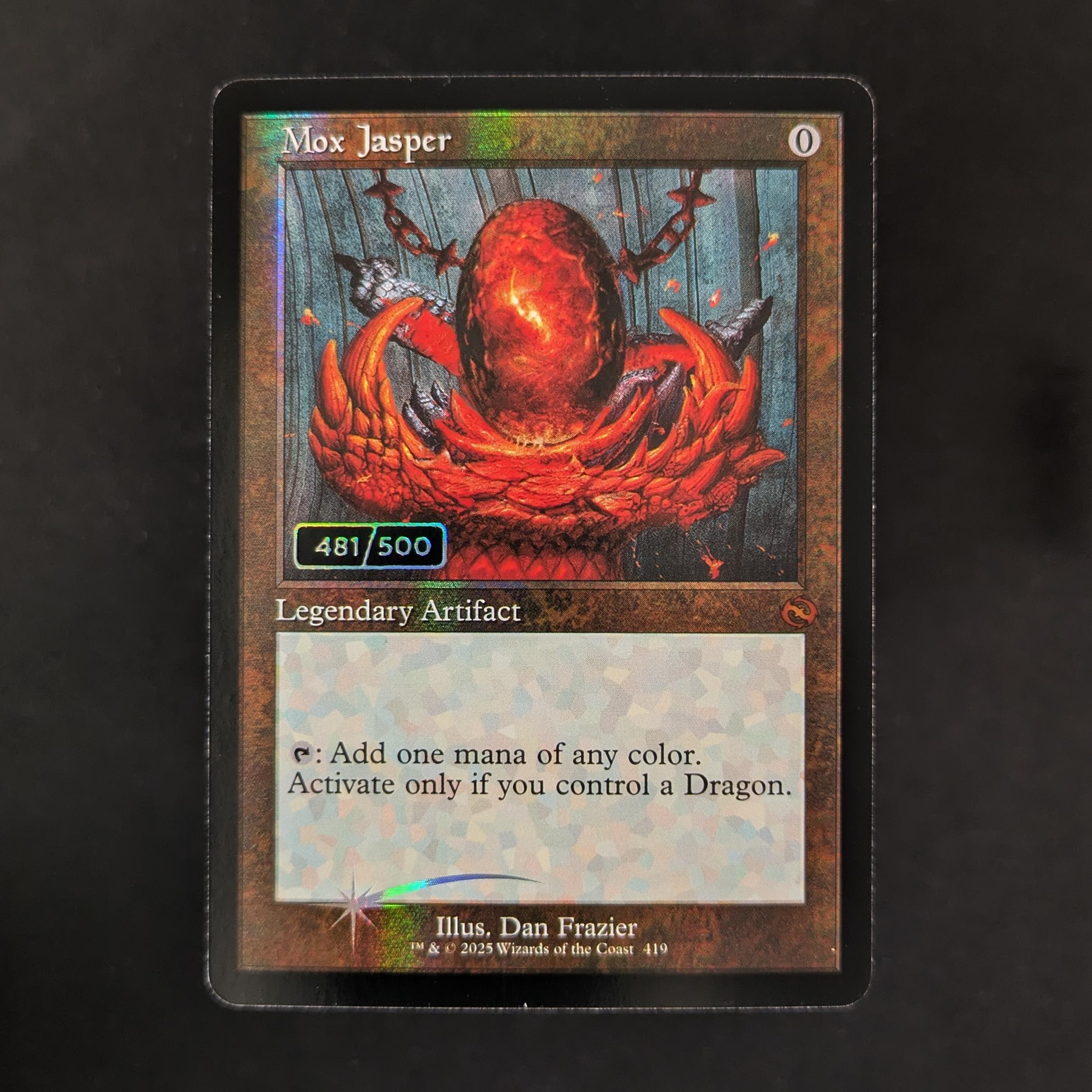 MTG Singles - [FOIL] Mox Jasper (Serialized) - Tarkir: Dragonstorm: Extras - NM, 481/500 - 