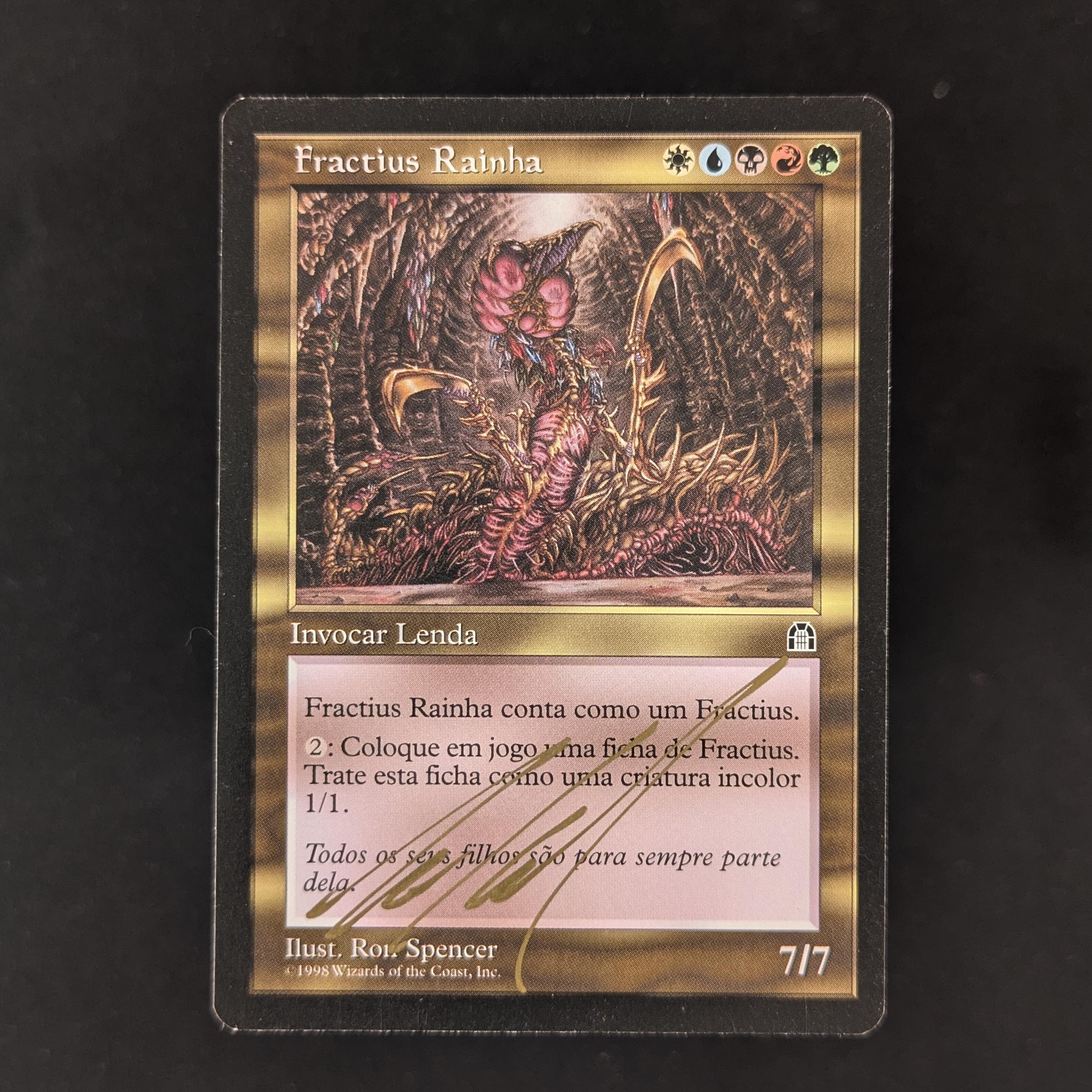 MTG Singles - Sliver Queen - Stronghold - Portuguese - GD - SIGNED - 30812