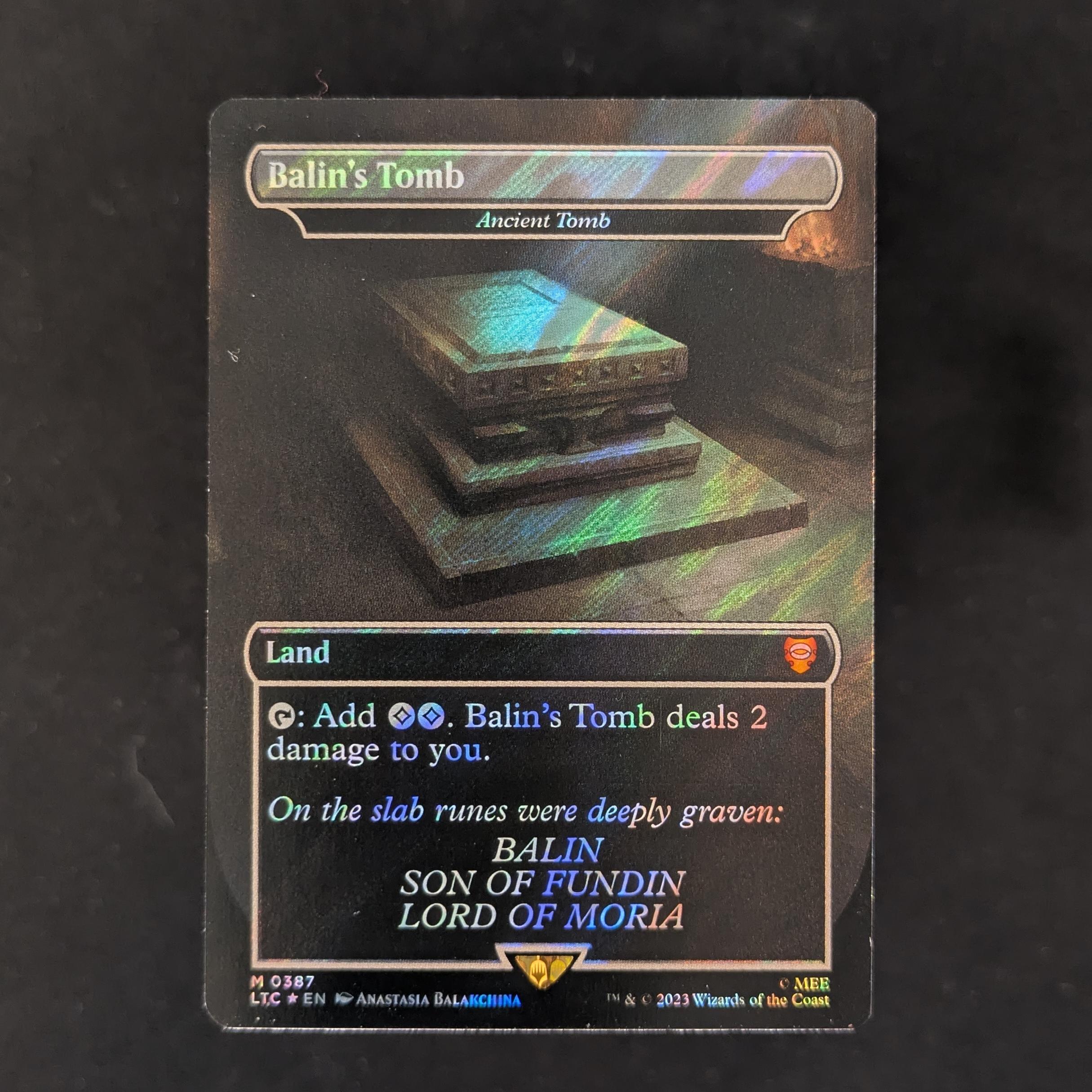 MTG Singles - [FOIL] Ancient Tomb (Surge Foil) - Commander: The Lord of the Rings: Tales of Middle-earth: Extras - NM - 