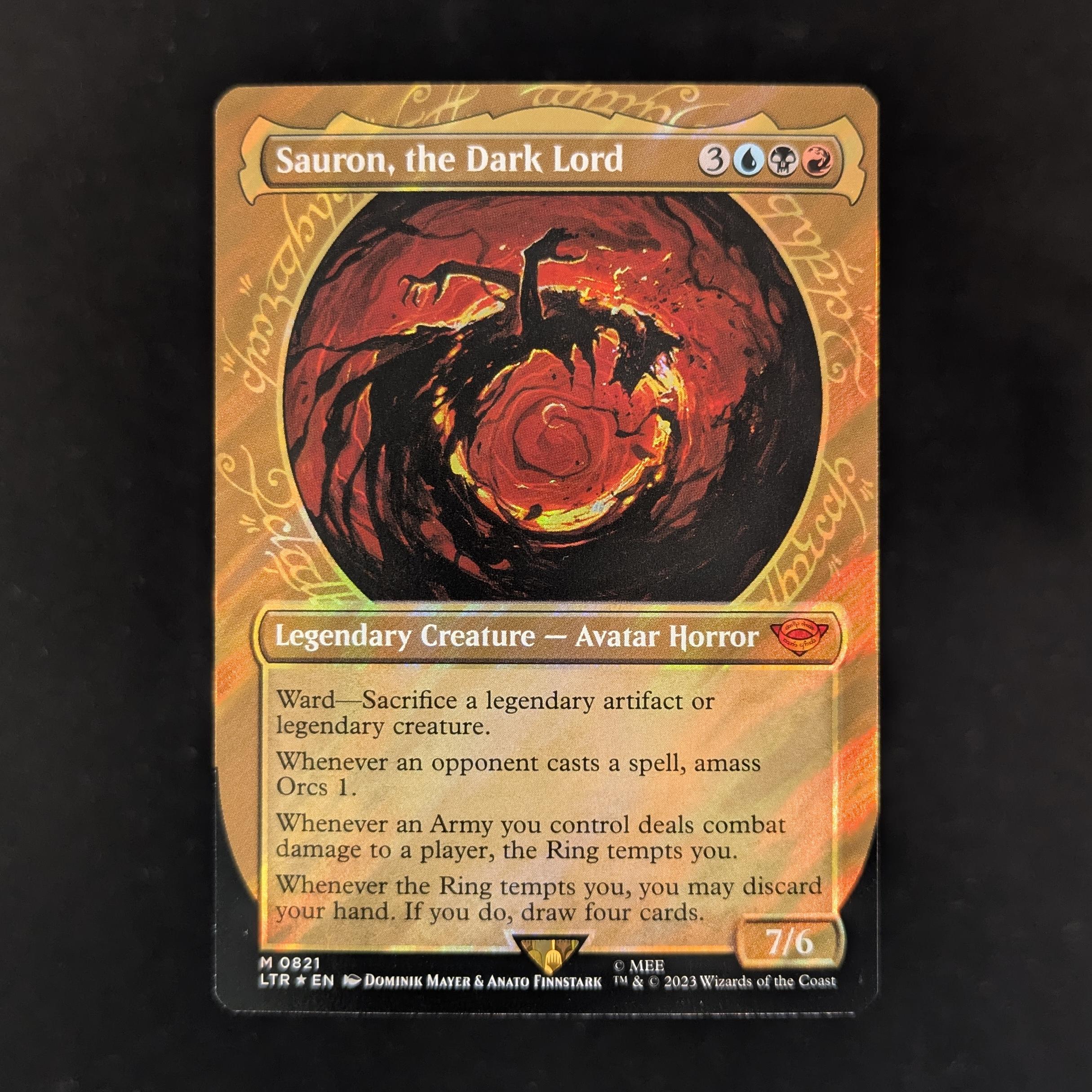 MTG Singles - [FOIL] Sauron, the Dark Lord (Surge Foil) - The Lord of the Rings: Tales of Middle-earth Holiday Release - NM - 