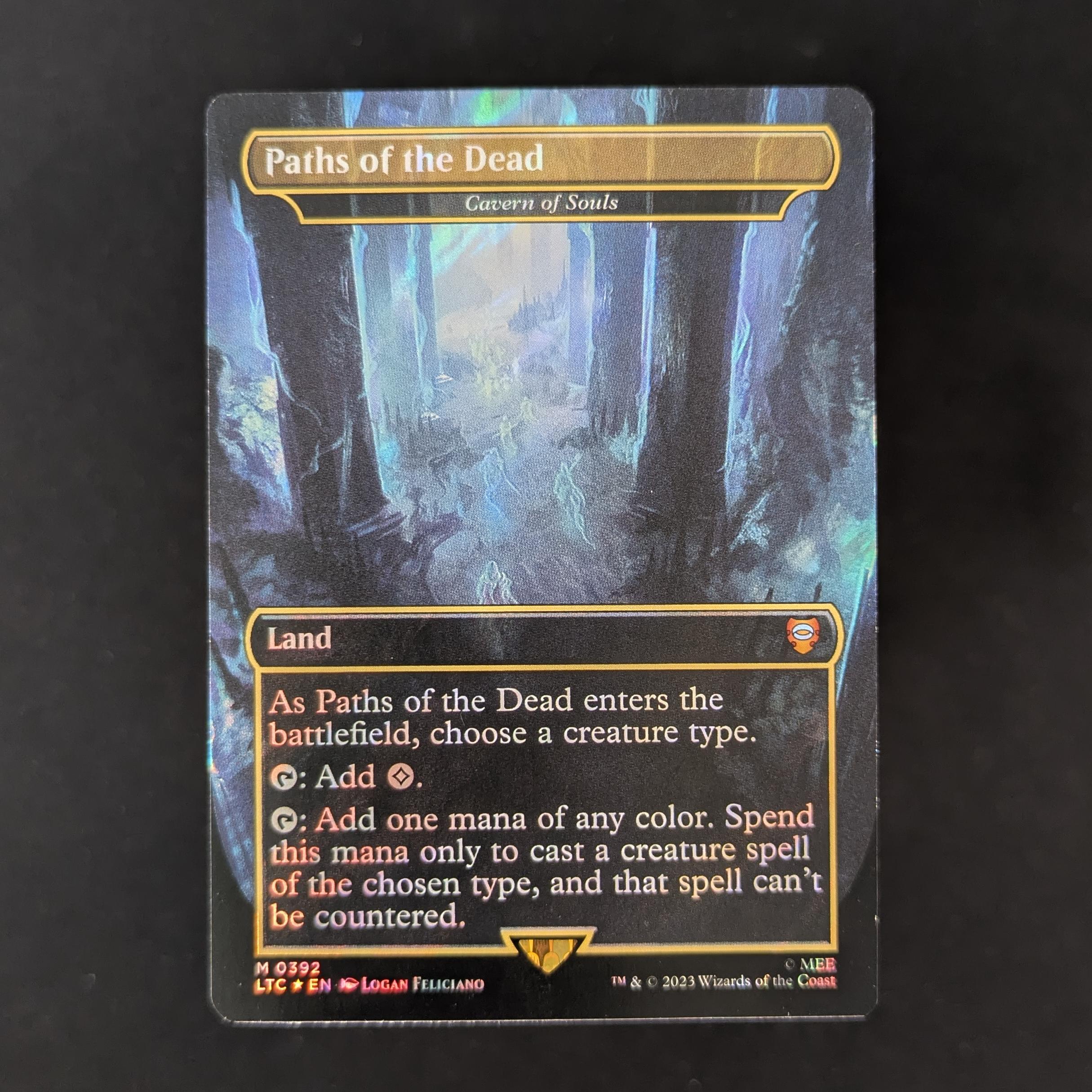MTG Singles - [FOIL] Cavern of Souls (Surge Foil) - Commander: The Lord of the Rings: Tales of Middle-earth: Extras - NM - 