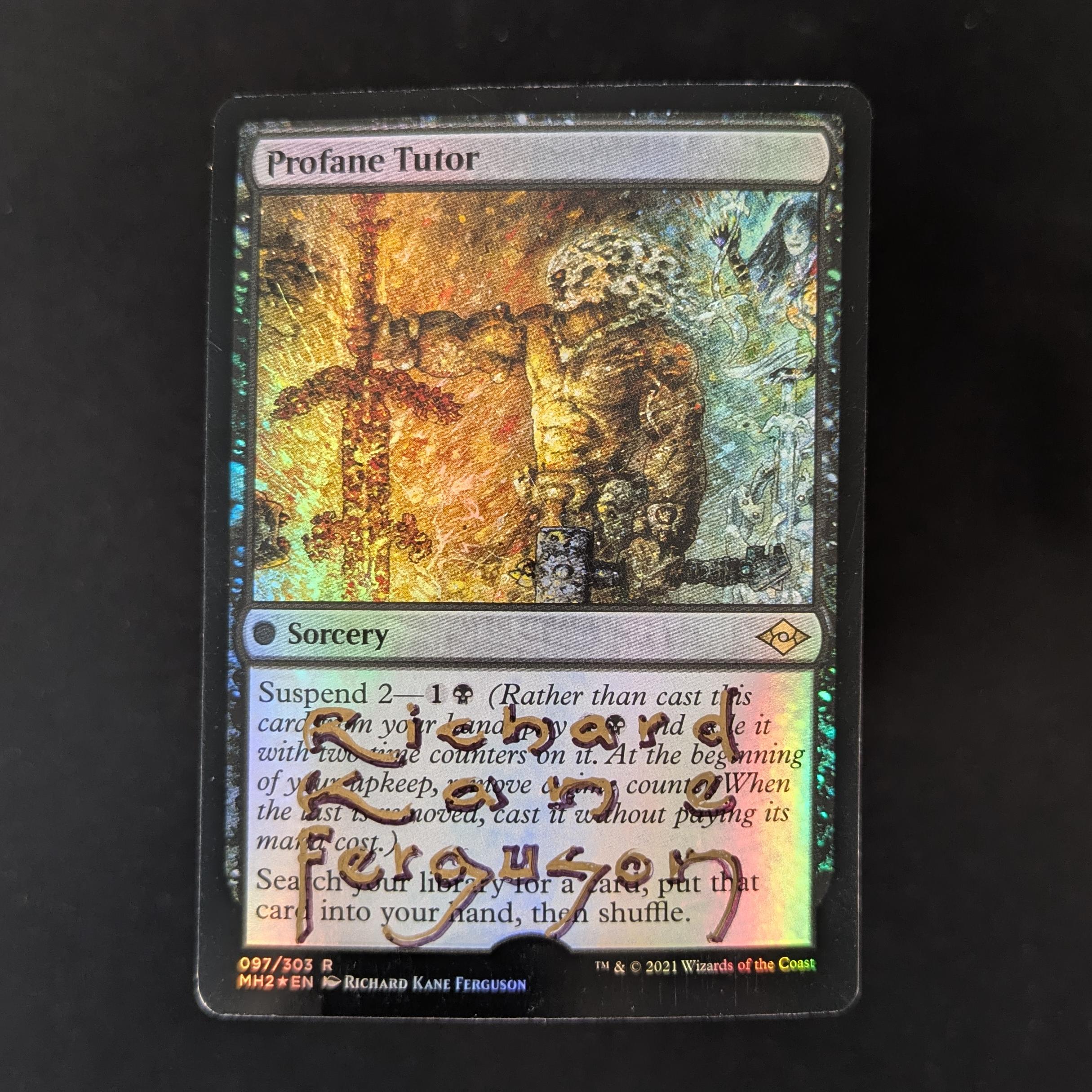 MTG Singles - Profane Tutor Set - Artist Proof - SIGNED; SKETCHED BACK - 