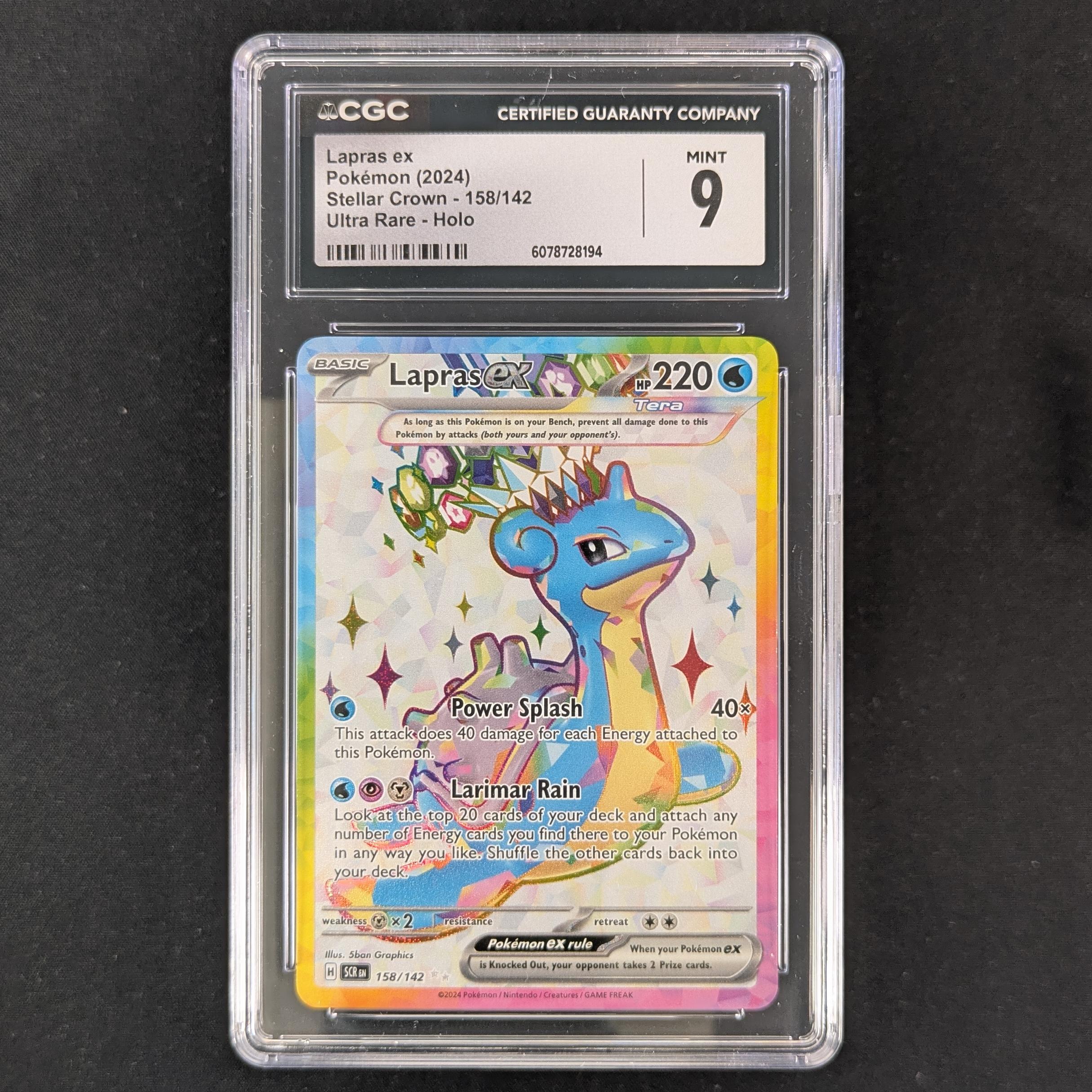 PTCG Singles - Lapras ex (SCR 158) - - English - CGC 9 - 32460
