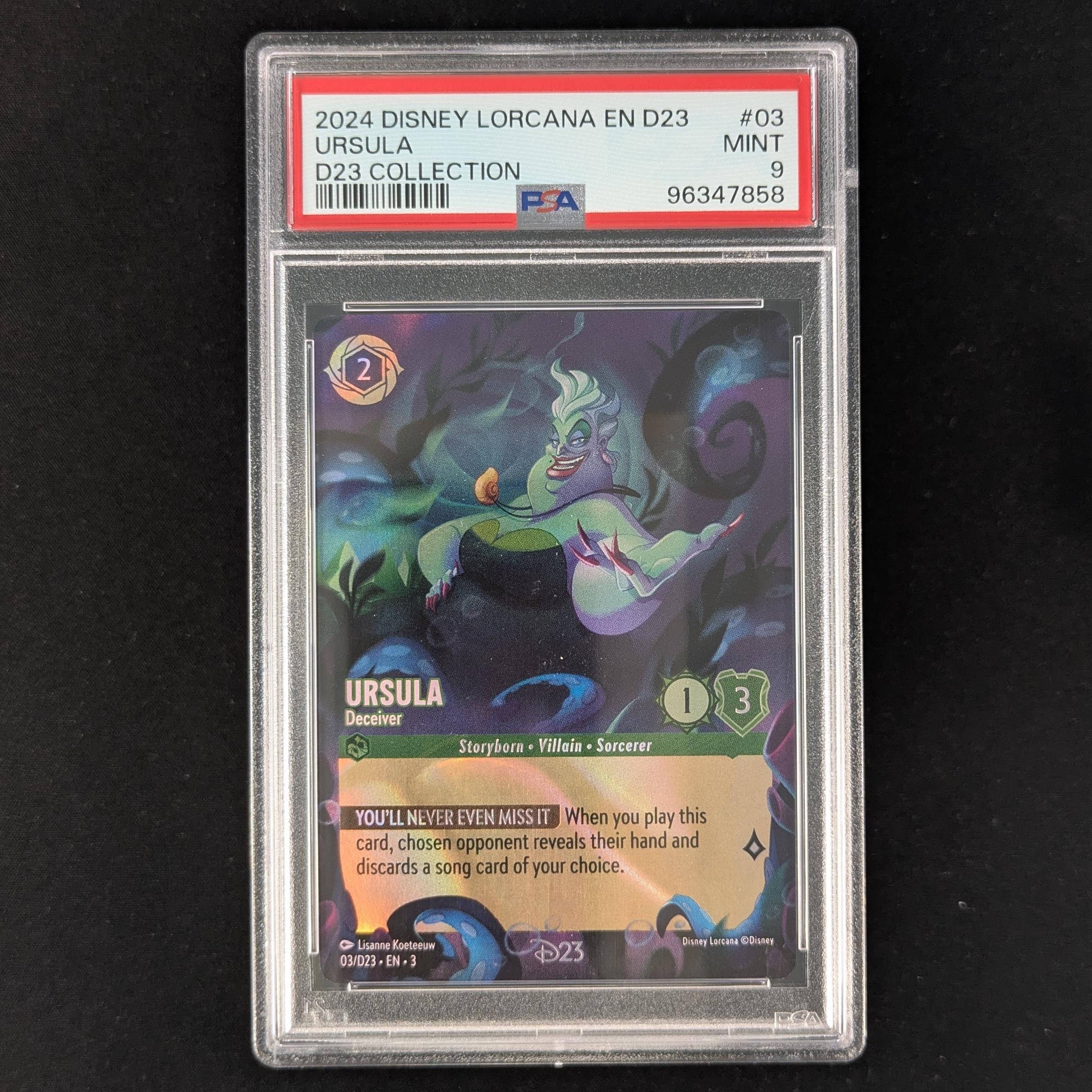 Lorcana Singles - Ursula - Deceiver - D23 Expo 2024 Collector's Set - PSA 9 - 