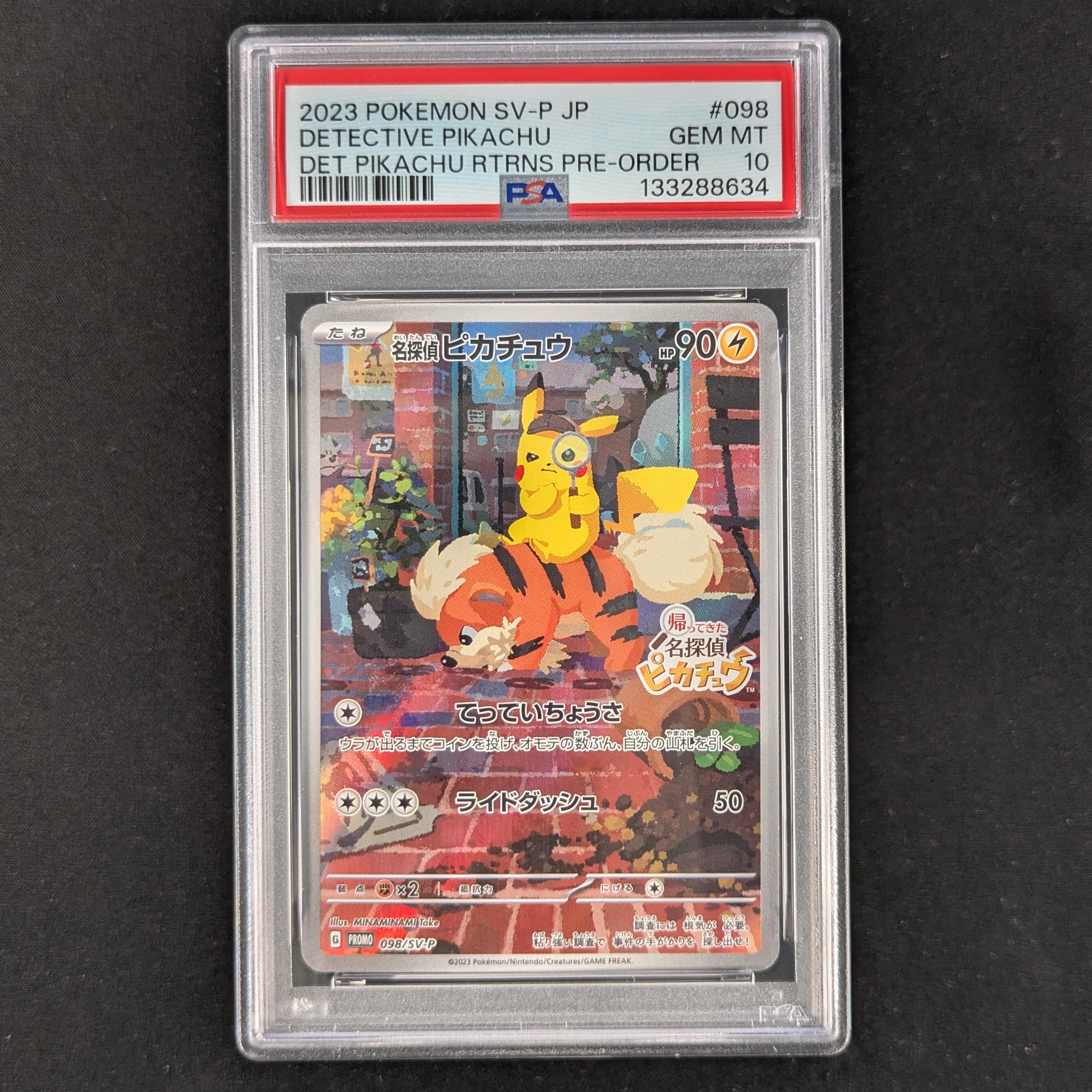 PTCG Singles - Detective Pikachu (SV-P 098) - Scarlet & Violet Promos - PSA 10 - 