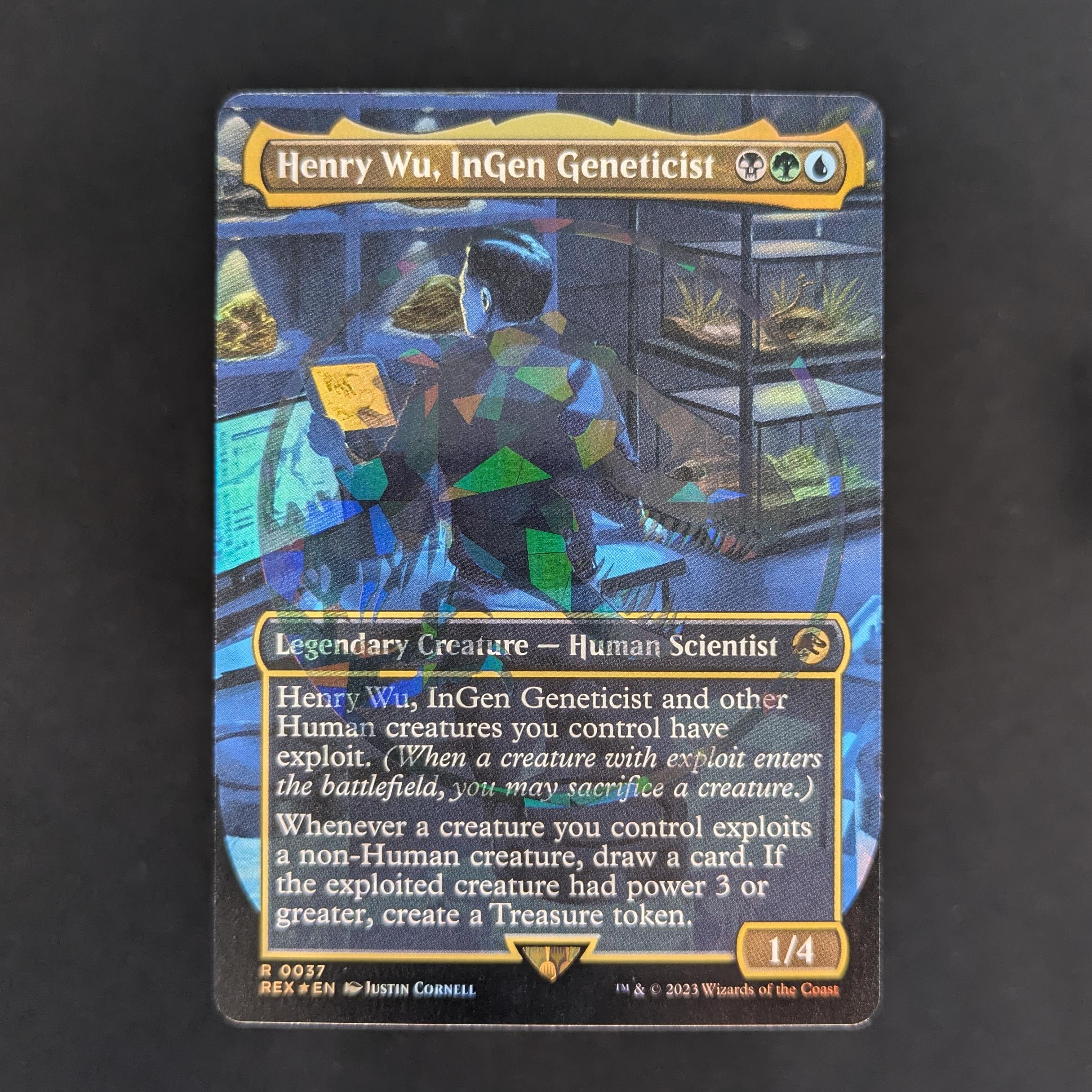 [FOIL] Henry Wu, InGen Geneticist (Emblem Foil) - Universes Beyond: Jurassic World Collection - NM