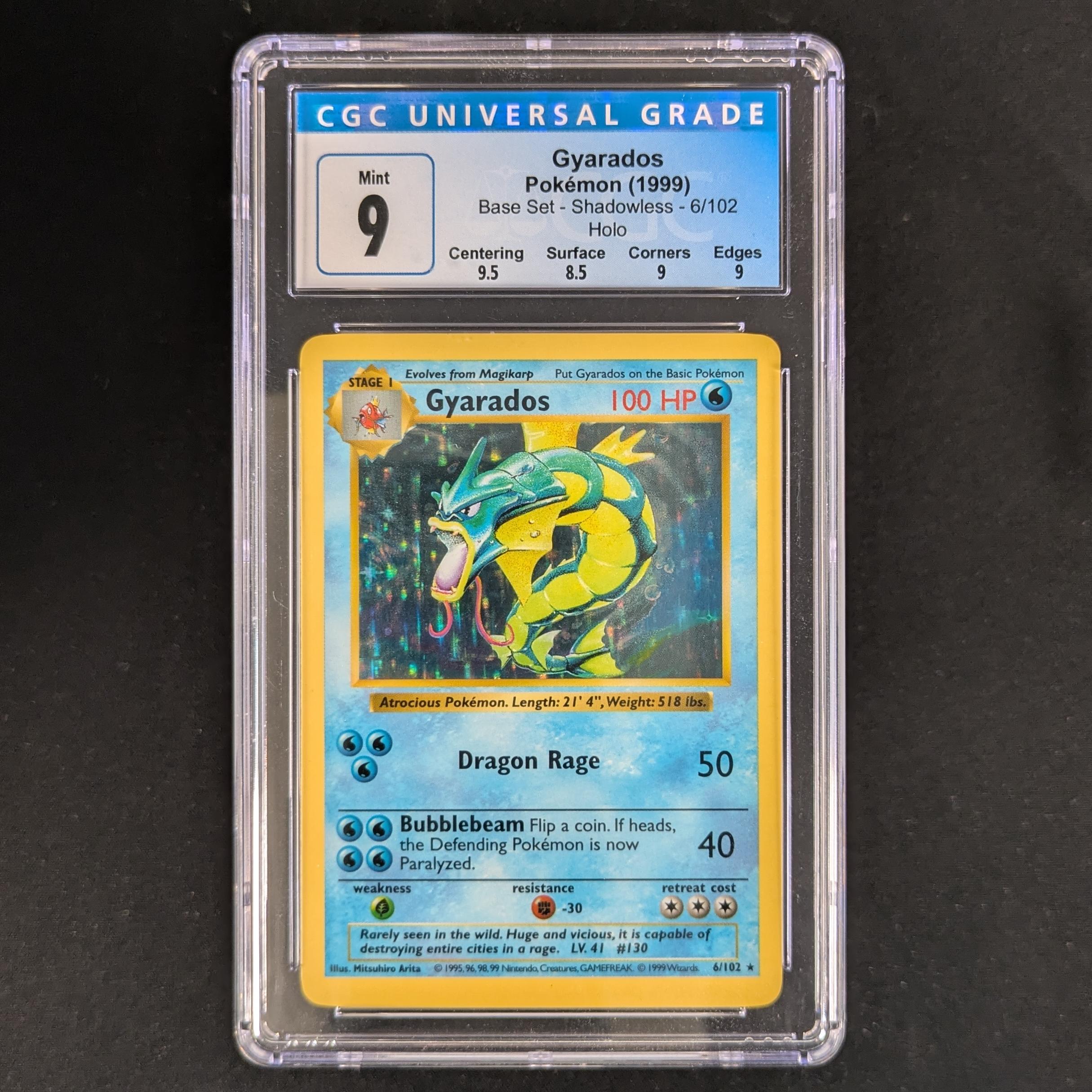 PTCG Singles - Gyarados (BS 6) - Base Set - CGC 9 - Shadowless - 