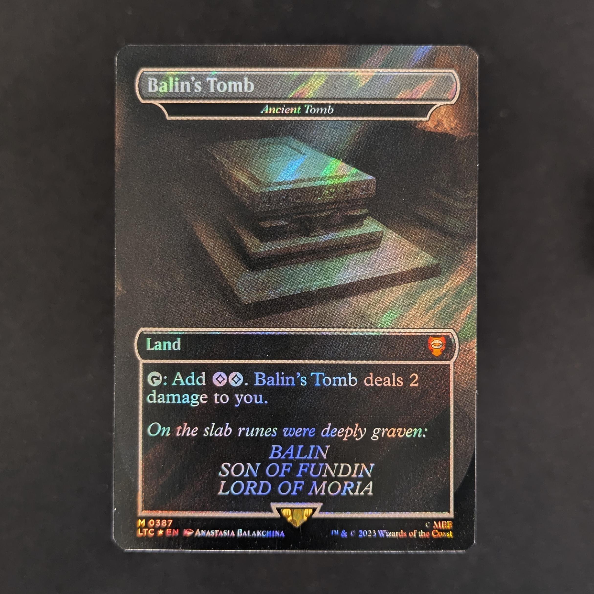 MTG Singles - [FOIL] Ancient Tomb (Surge Foil) - Commander: The Lord of the Rings: Tales of Middle-earth: Extras - NM - 