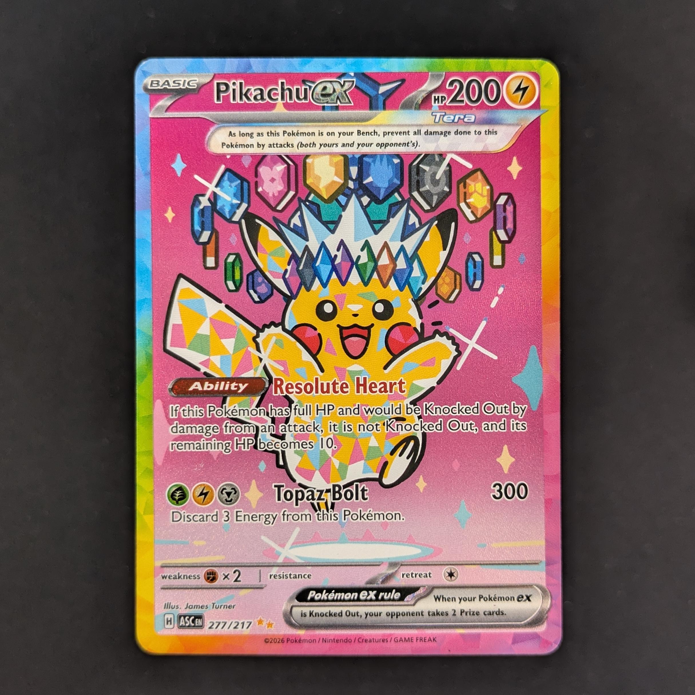PTCG Singles - Pikachu ex (ASC 277) - Ascended Heroes - NM - 