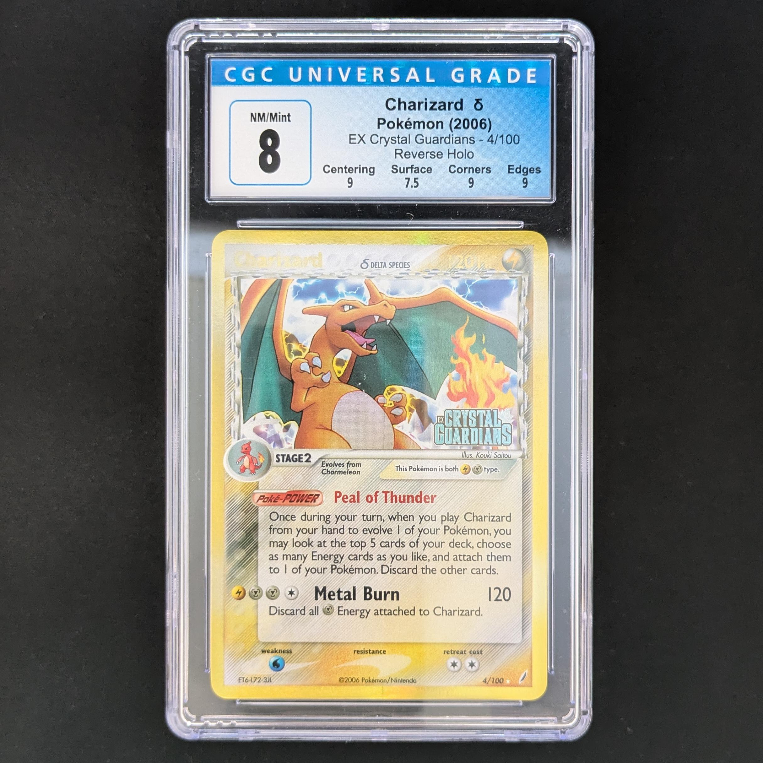 Charizard δ Delta Species (CG 4) - EX Crystal Guardians - English - CGC 8 - Reverse Holo