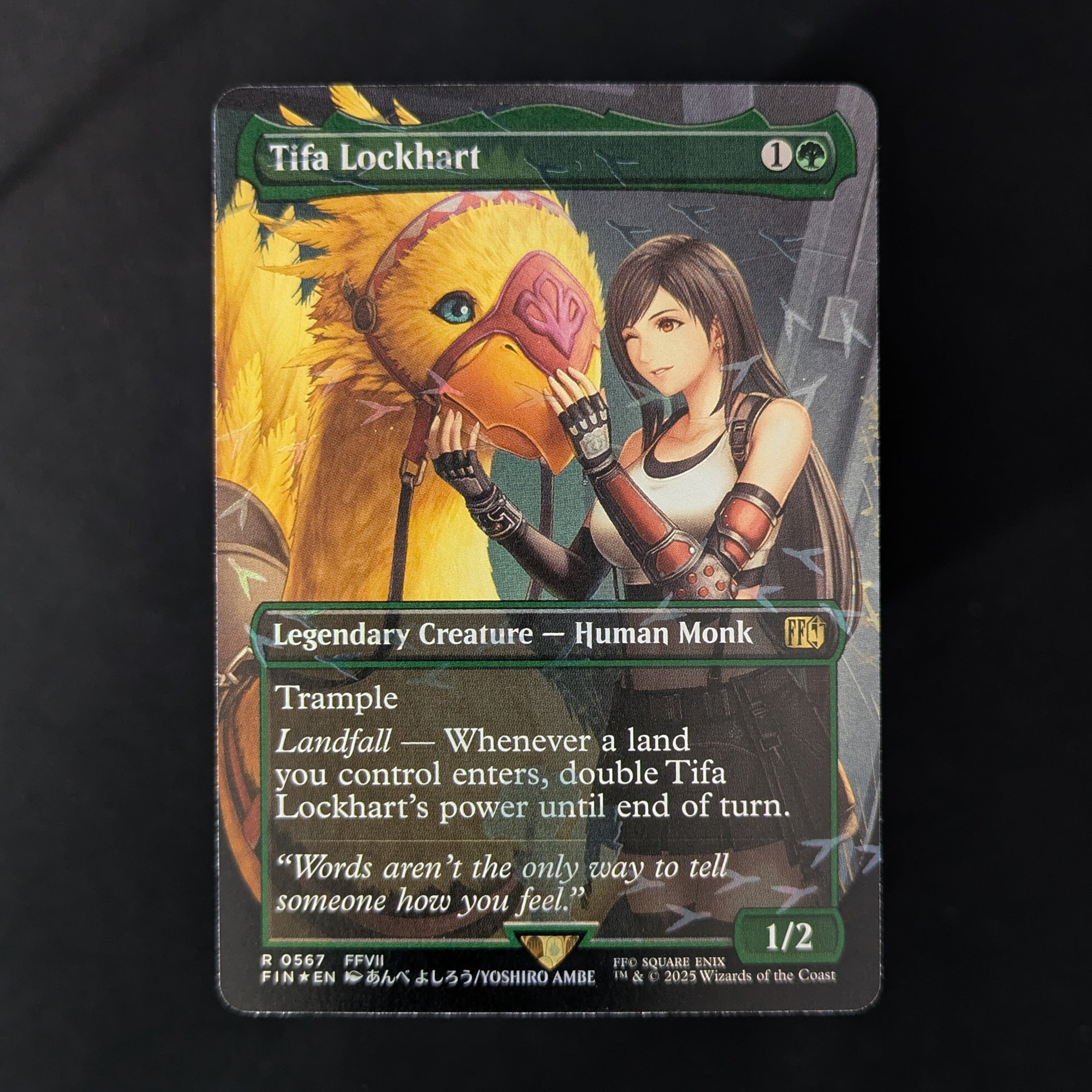[FOIL] Tifa Lockhart (Borderless) (Chocobo Track Foil) - FINAL FANTASY Holiday Release - English - NM