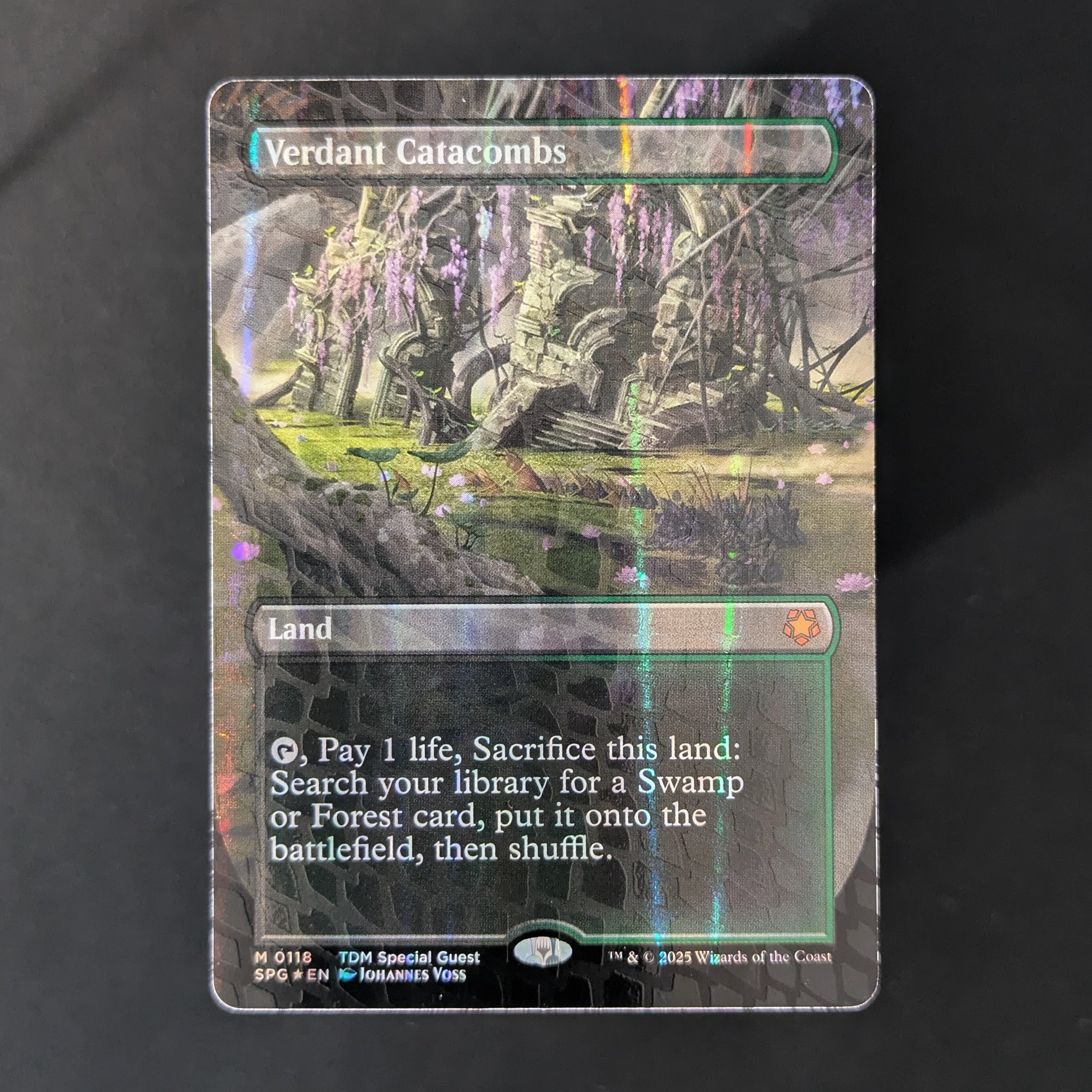 [FOIL] Verdant Catacombs (Borderless) (Dragonscale Foil) - Special Guests - English - NM