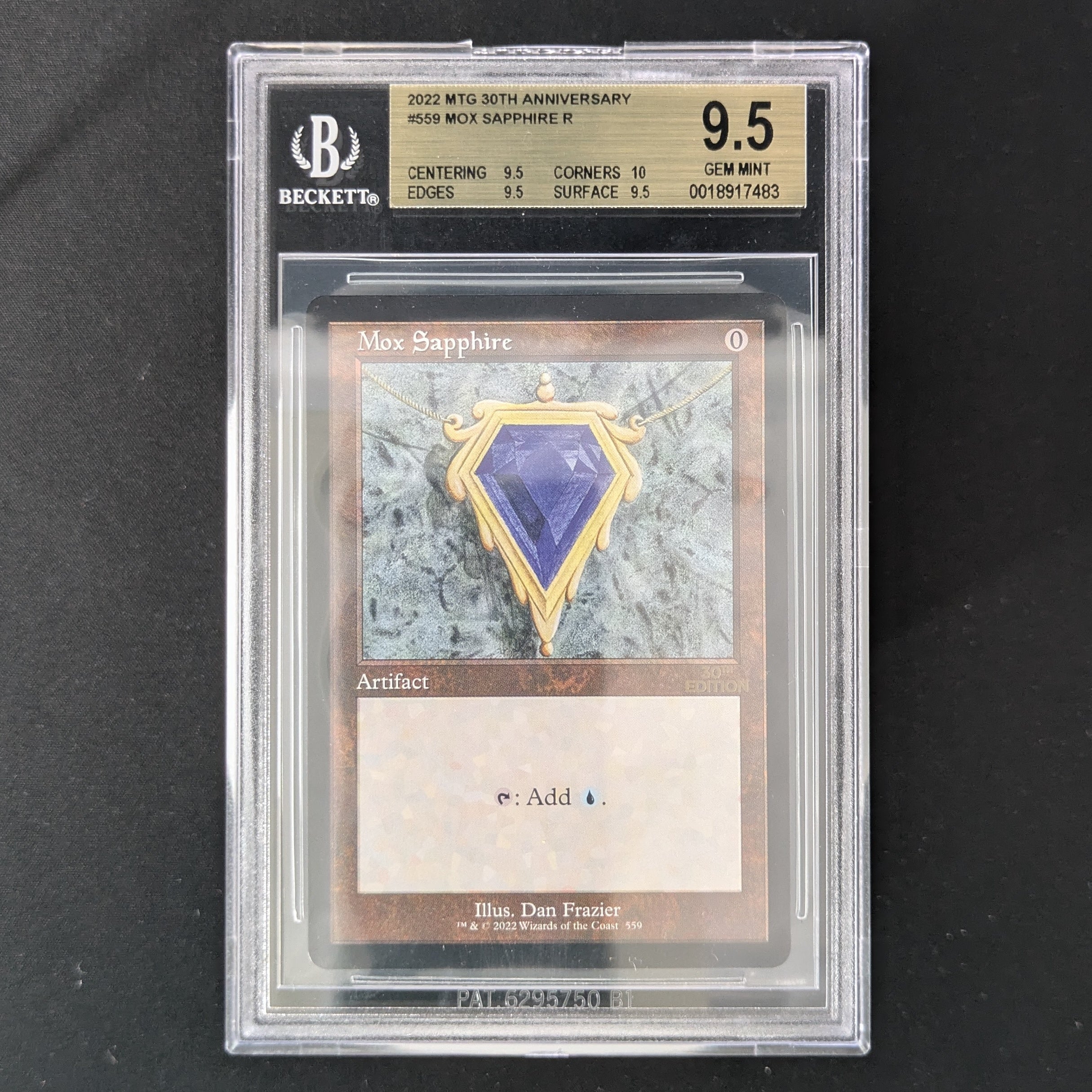 Mox Sapphire (Retro Frame) - 30th Anniversary Edition - English - BGS 9.5