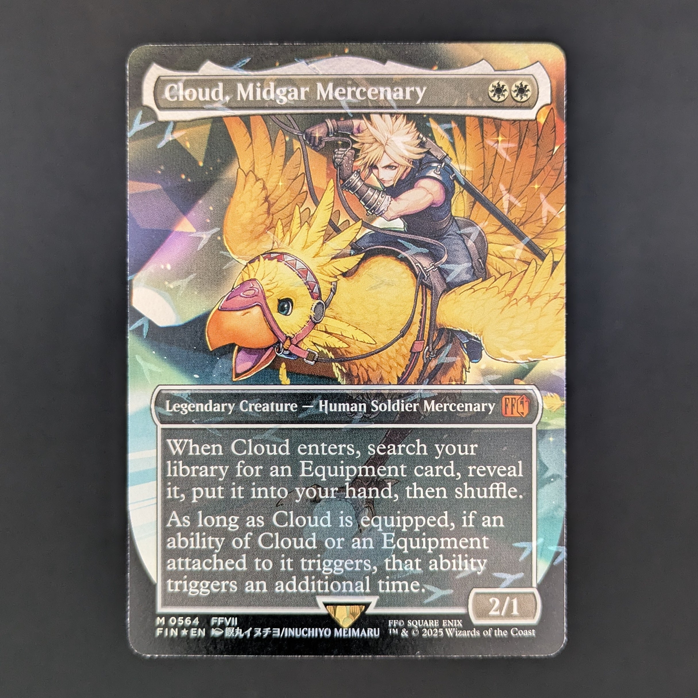 [FOIL] Cloud, Midgar Mercenary (Borderless) (Chocobo Track Foil) - FINAL FANTASY Holiday Release - English - NM