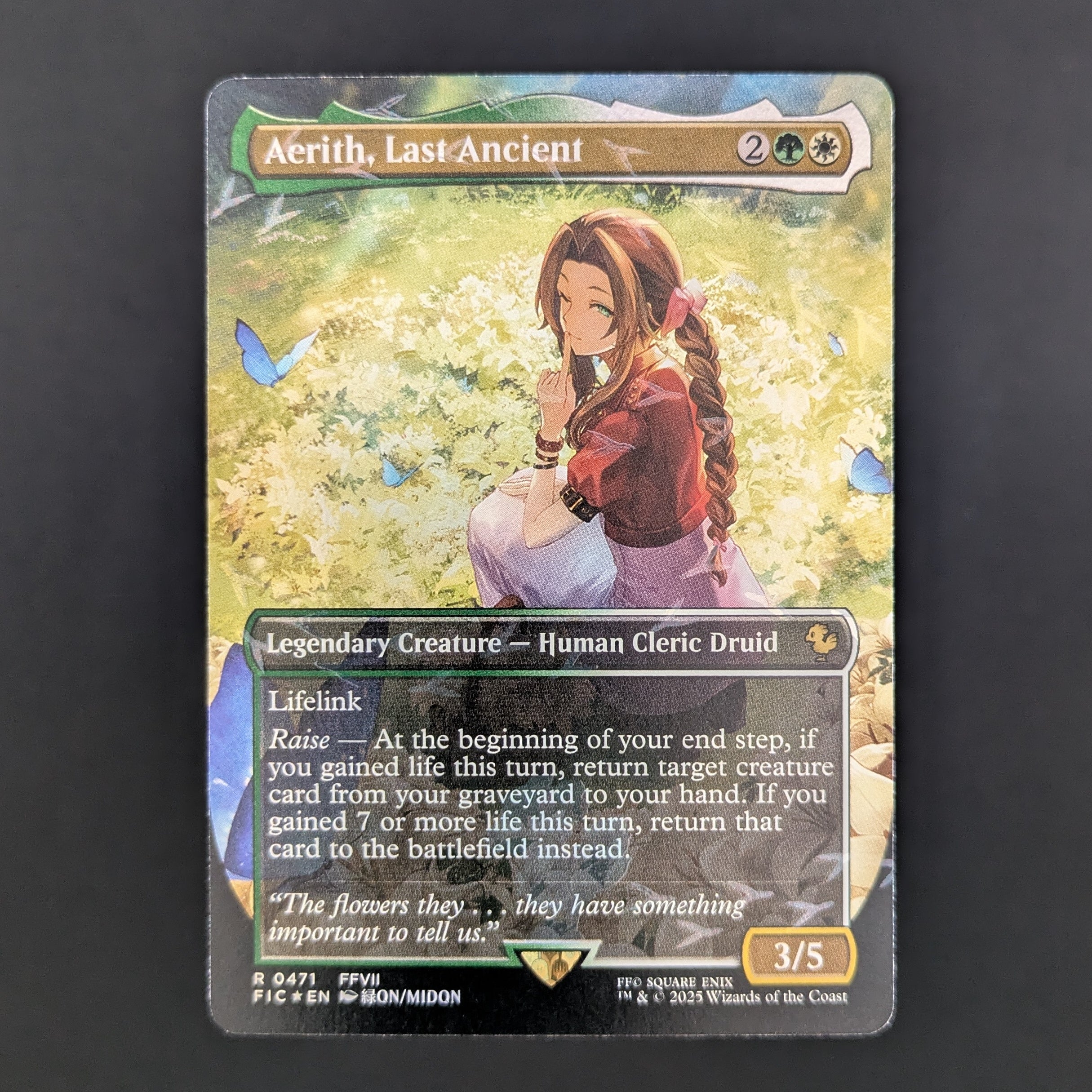 [FOIL] Aerith, Last Ancient (Borderless) (Chocobo Track Foil) - FINAL FANTASY Holiday Release - English - NM
