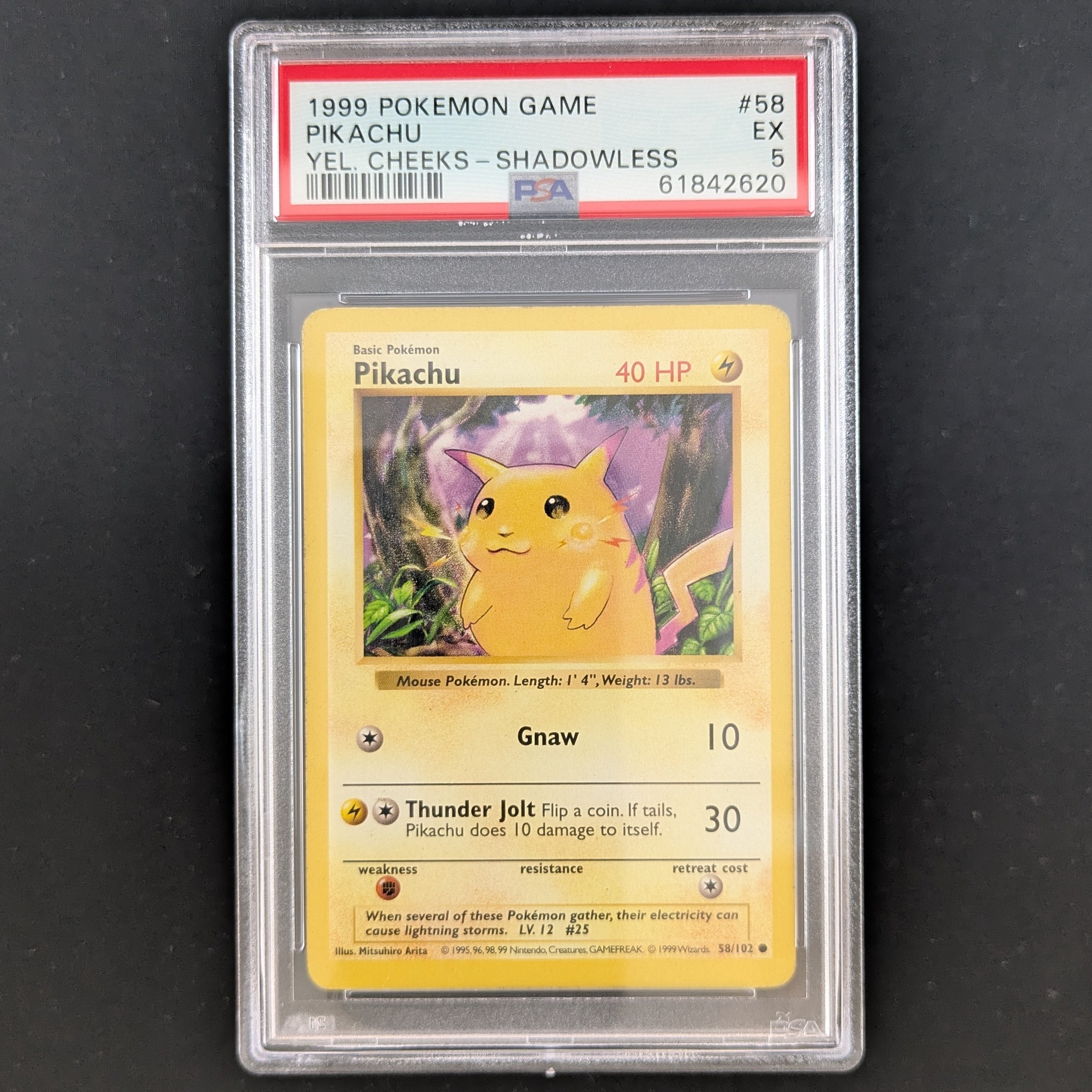 Pikachu (BS 58) - Base Set - PSA 5 - Shadowless