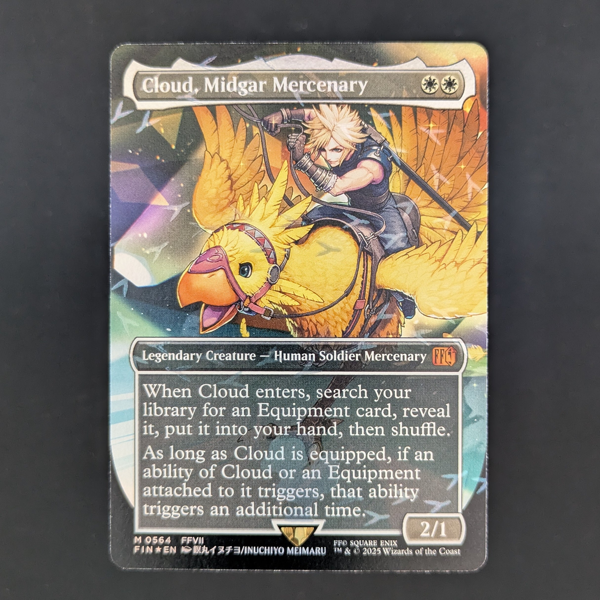 [FOIL] Cloud, Midgar Mercenary (Borderless) (Chocobo Track Foil) - FINAL FANTASY Holiday Release - English - NM
