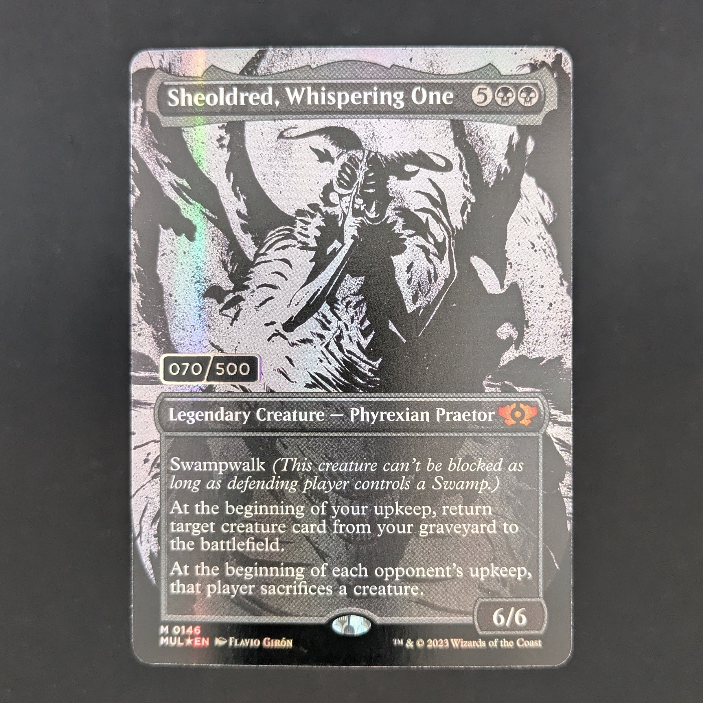 [FOIL] Sheoldred, Whispering One (Serial Numbered) - Multiverse Legends - English - NM - 70/500