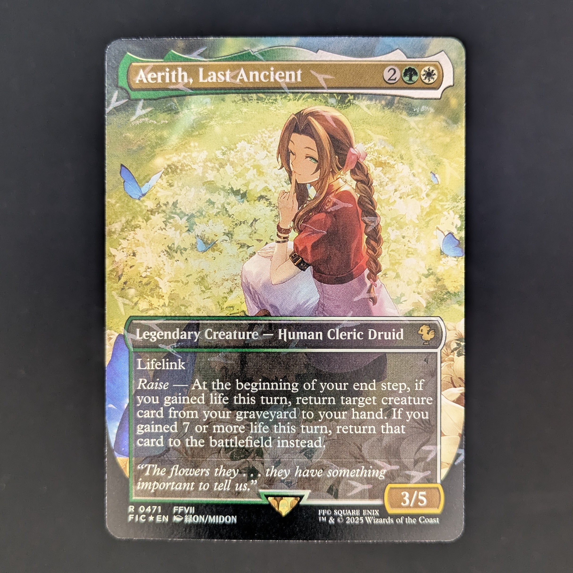 [FOIL] Aerith, Last Ancient (Borderless) (Chocobo Track Foil) - FINAL FANTASY Holiday Release - English - NM