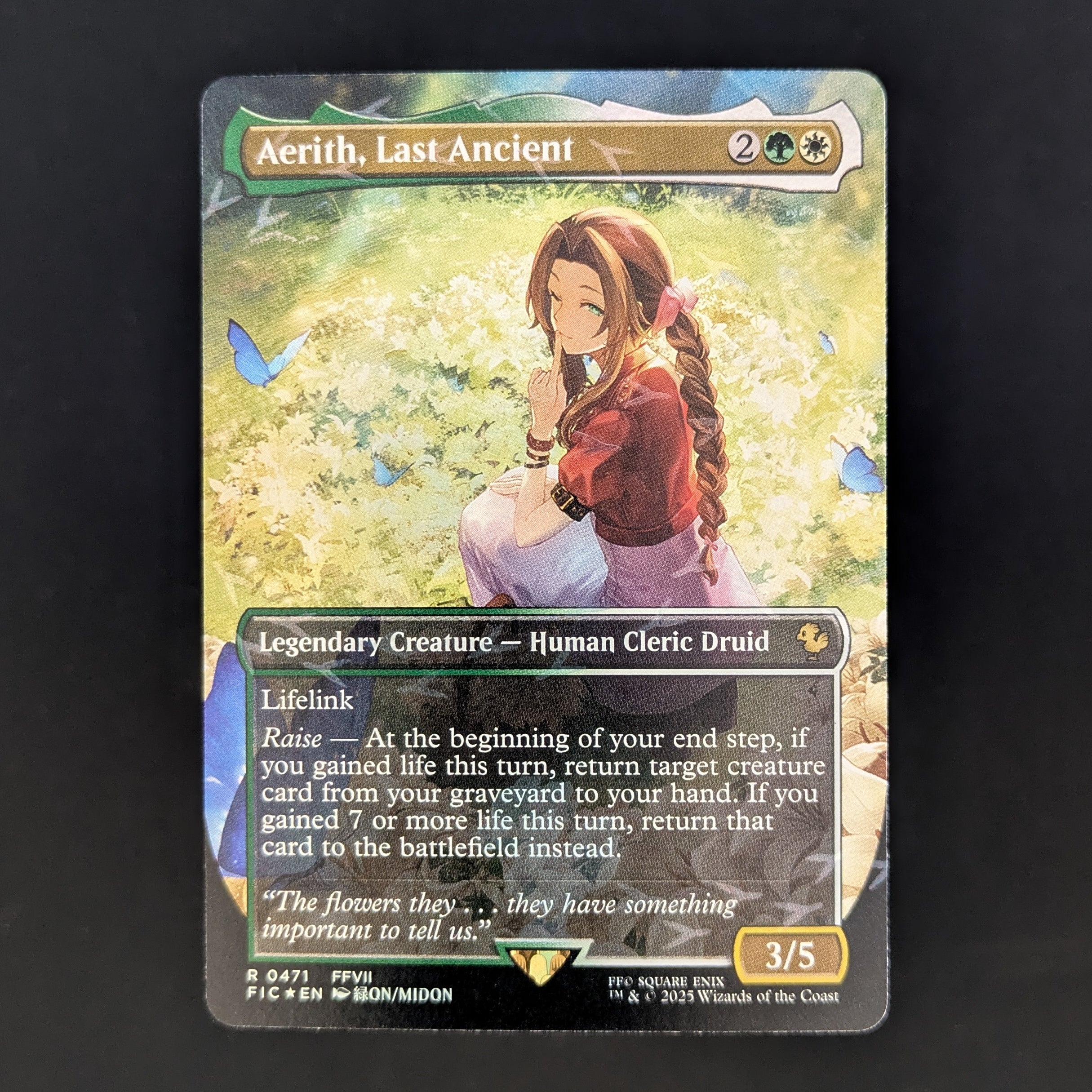[FOIL] Aerith, Last Ancient (Borderless) (Chocobo Track Foil) - FINAL FANTASY Holiday Release - English - NM