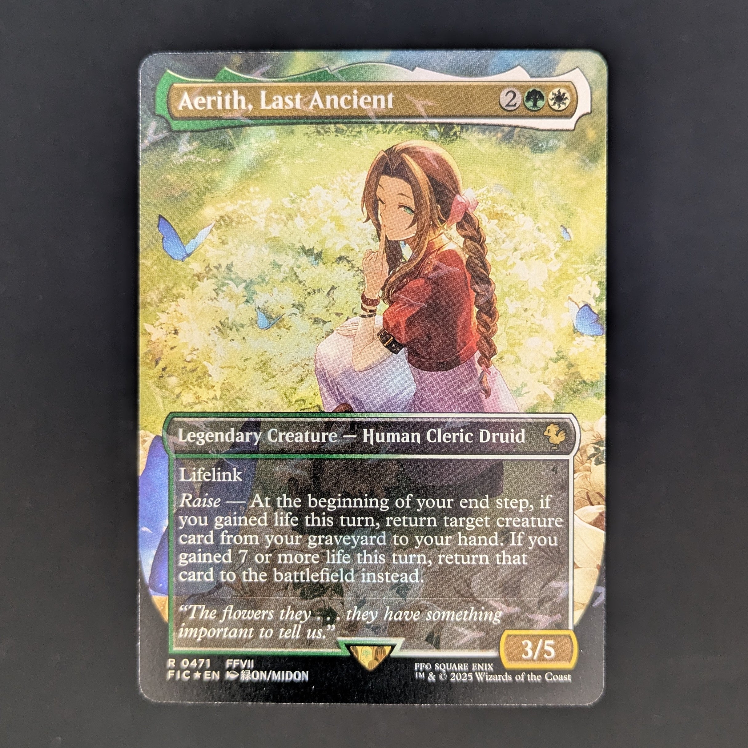[FOIL] Aerith, Last Ancient (Borderless) (Chocobo Track Foil) - FINAL FANTASY Holiday Release - English - NM