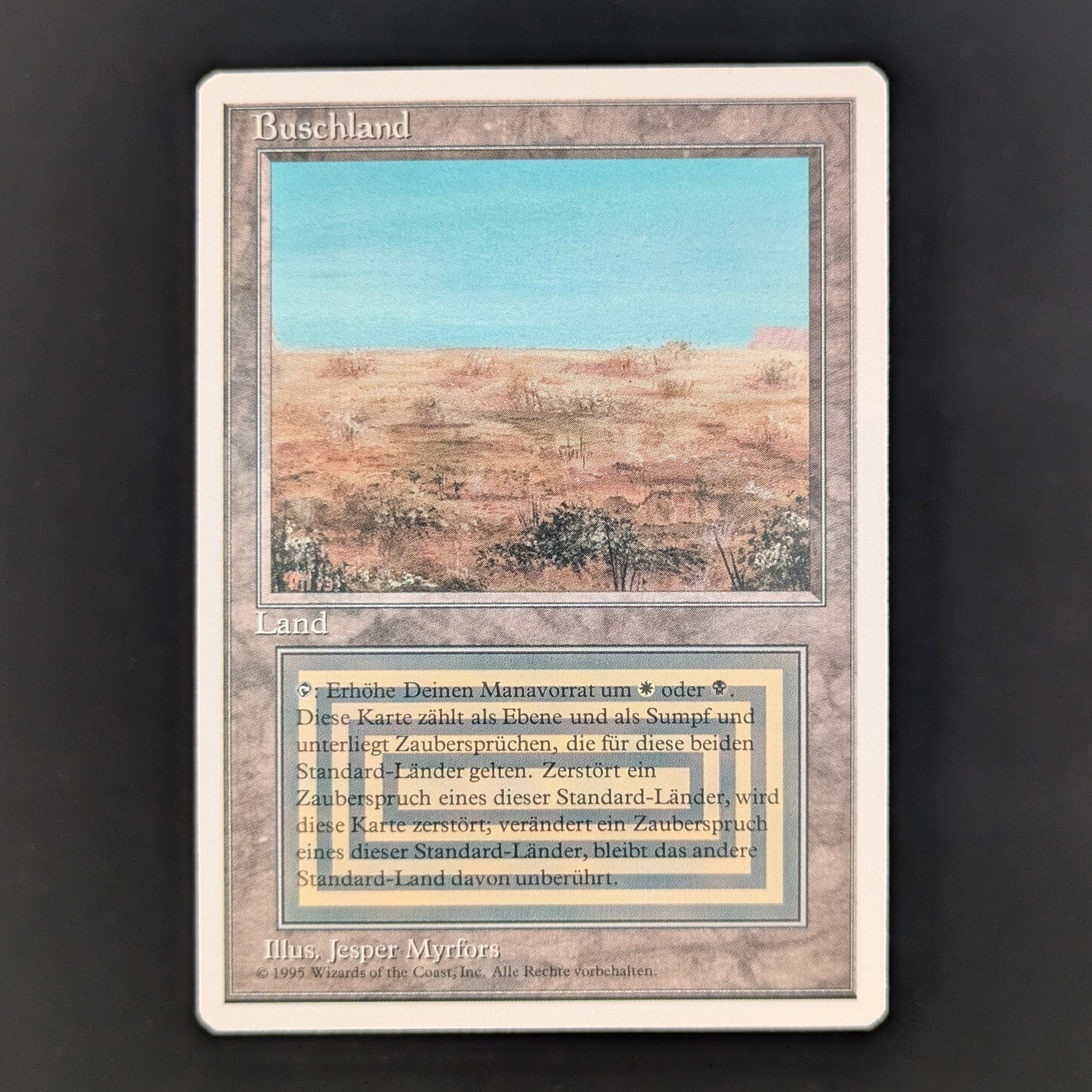 MTG Singles - Scrubland - Foreign White Bordered - German - GD - PRESSURE MARK - 35524