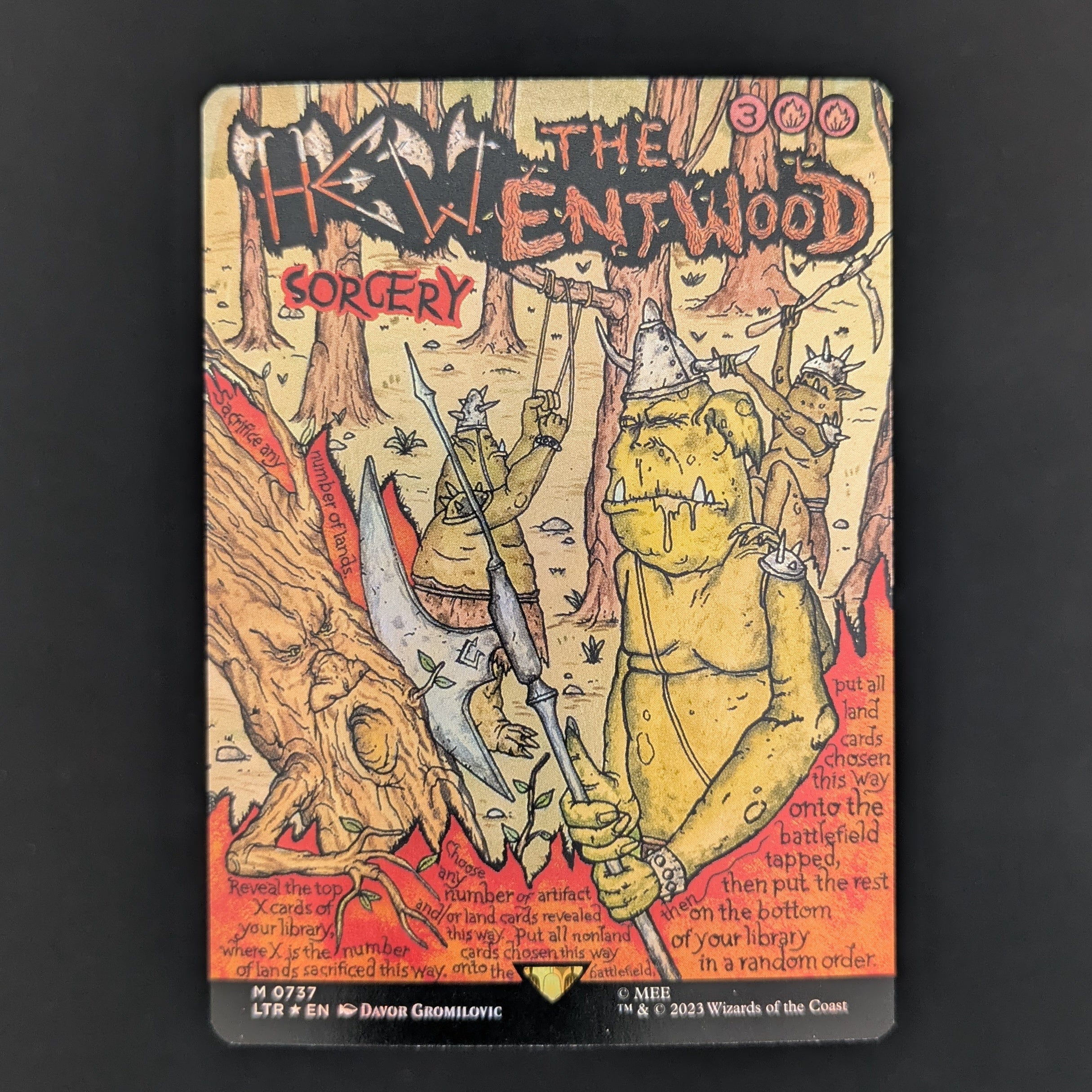 [FOIL] Hew the Entwood (Borderless Poster) - The Lord of the Rings: Tales of Middle-earth Holiday Release - English - NM