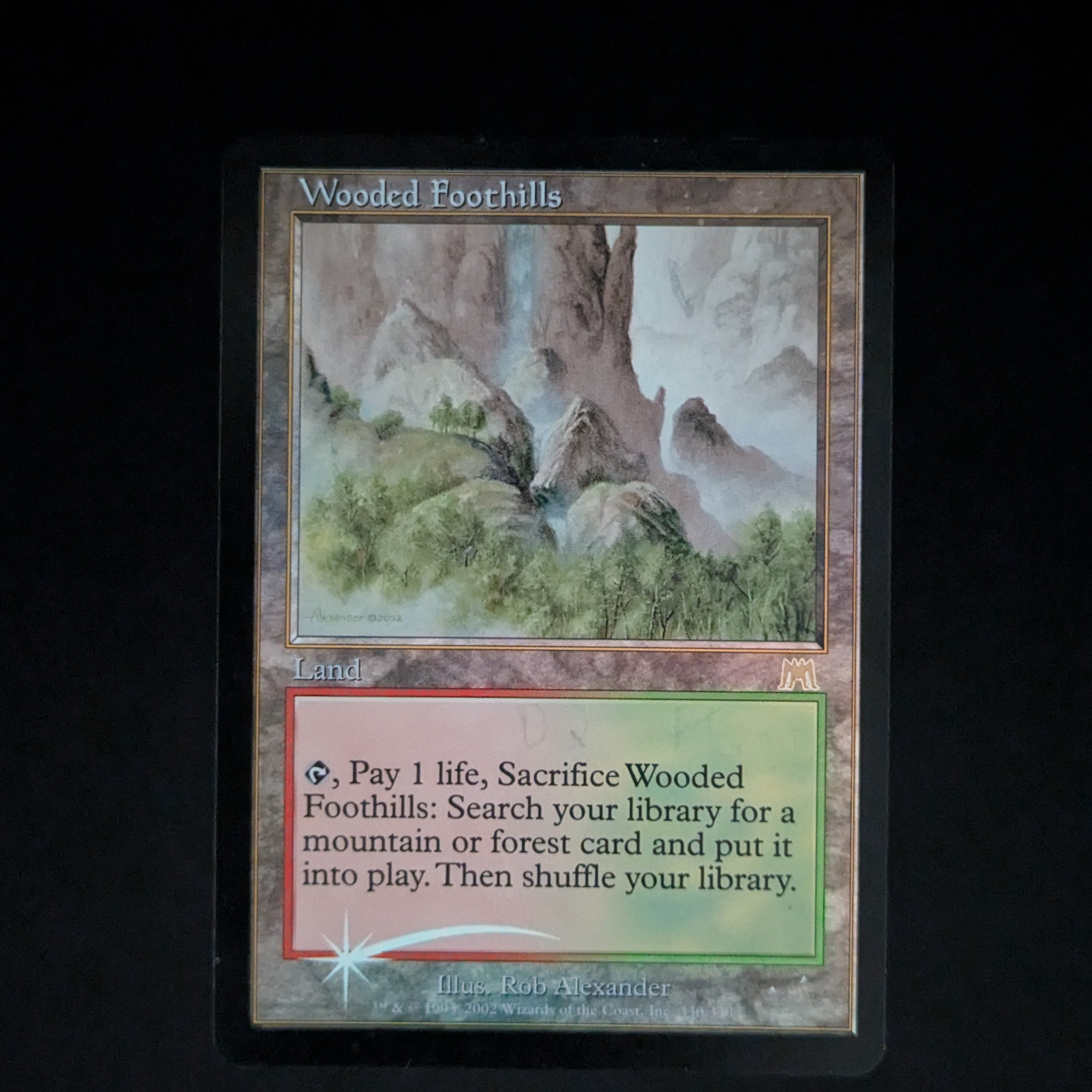 [FOIL] Wooded Foothills - Onslaught - English - PO - INKED