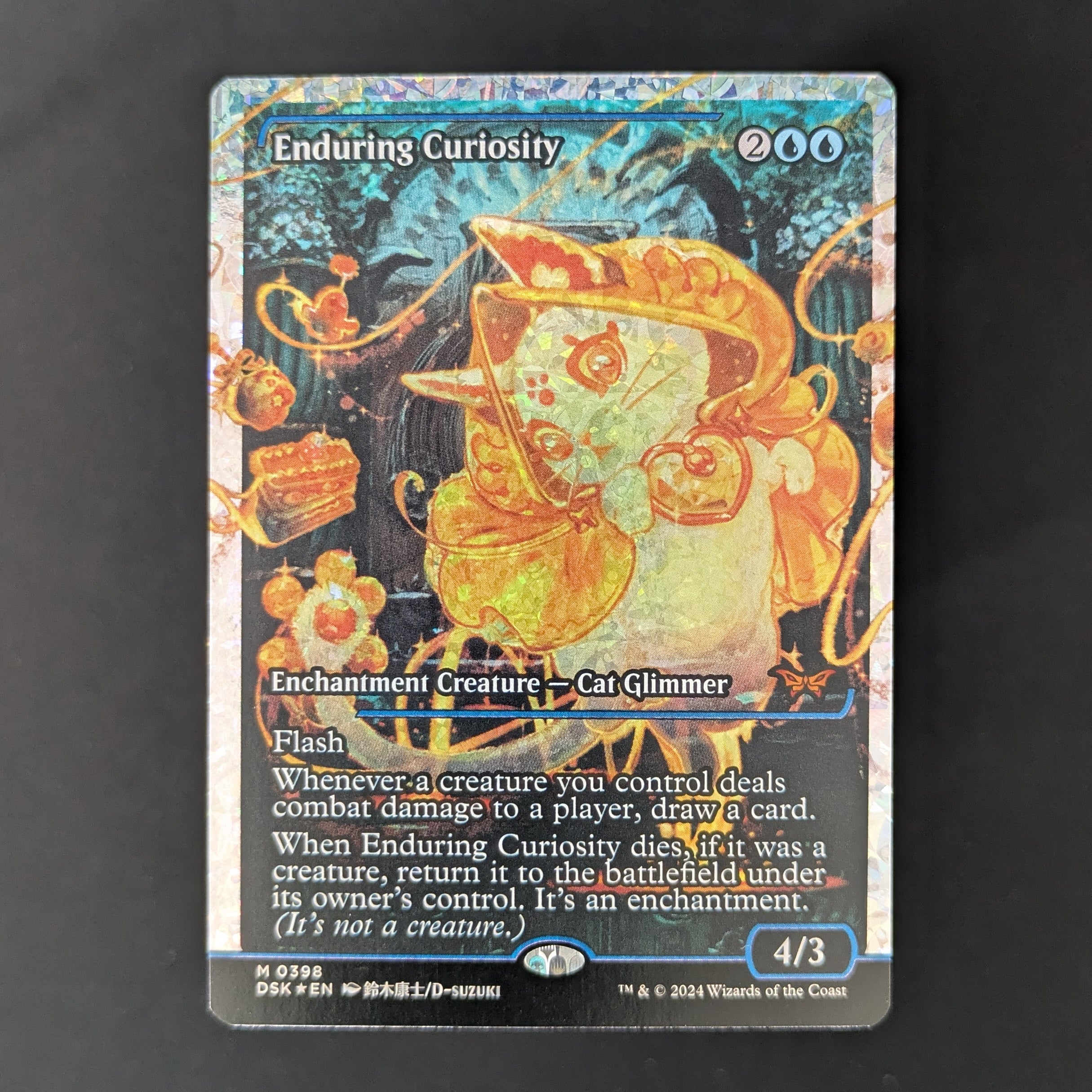 MTG Singles - [FOIL] Enduring Curiosity (Showcase) (Fracture Foil) - Duskmourn: House of Horror: Extras - English - NM - 