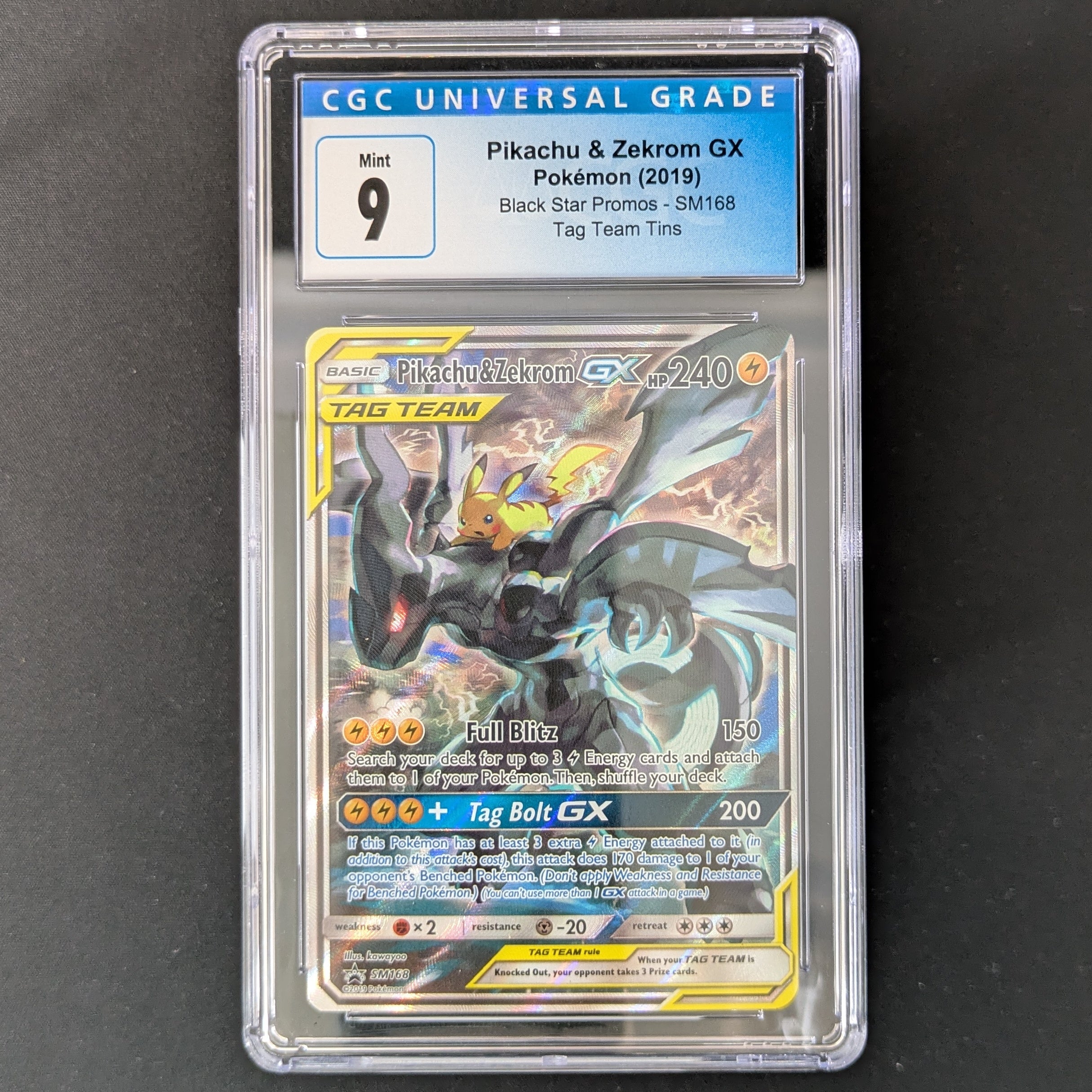 PTCG Singles - Pikachu & Zekrom GX (SM 168) - SM Black Star Promos - English - CGC 9 - 