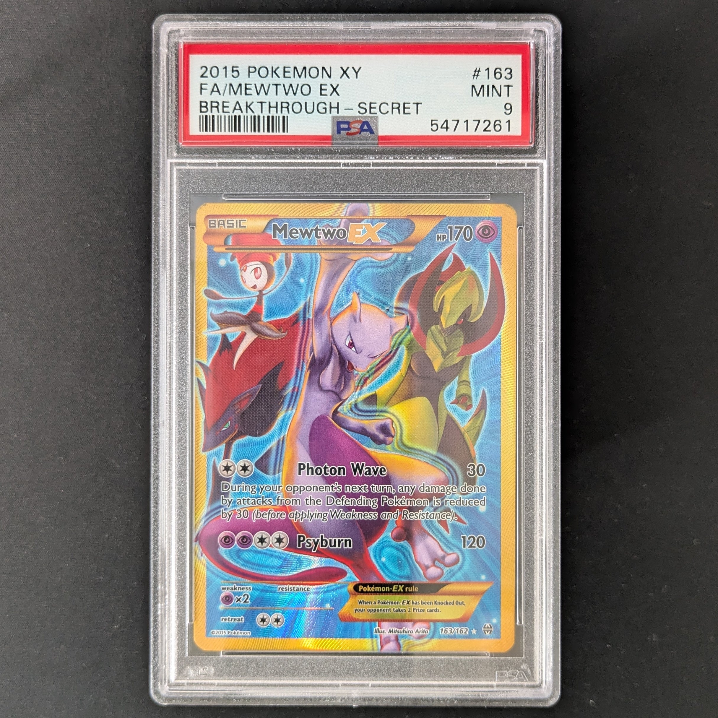 PTCG Singles - Mewtwo EX (BKT 163) - BREAKthrough - English - PSA 9 - 