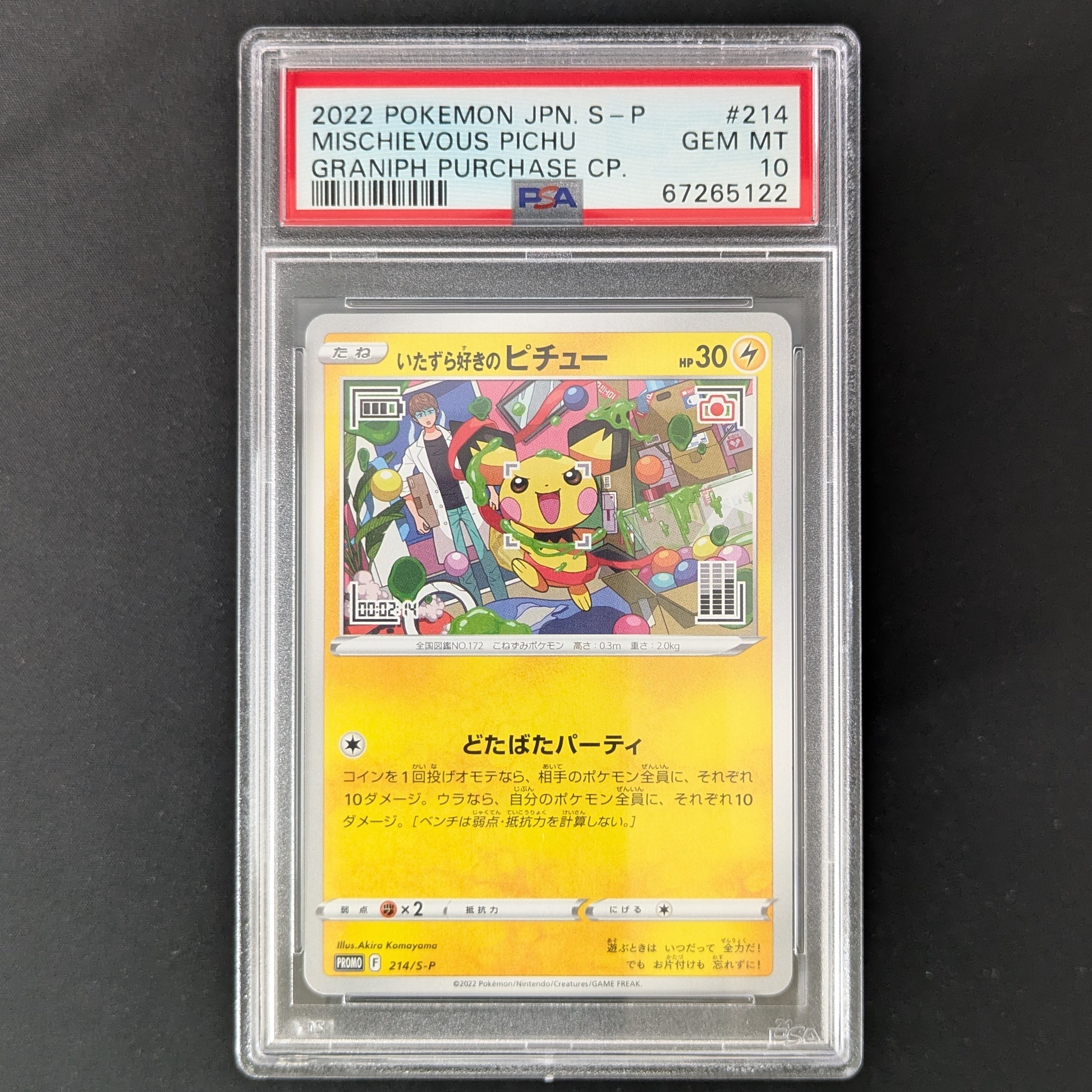 PTCG Singles - Prankster Pichu (S-P 214) - Sword & Shield Promos - Japanese - PSA 10 - 