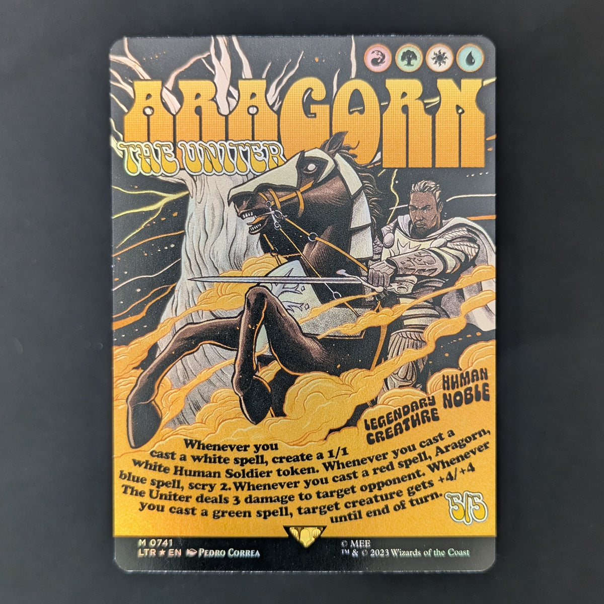 [FOIL] Aragorn, the Uniter (Borderless Poster) - The Lord of the Rings: Tales of Middle-earth Holiday Release - English - NM