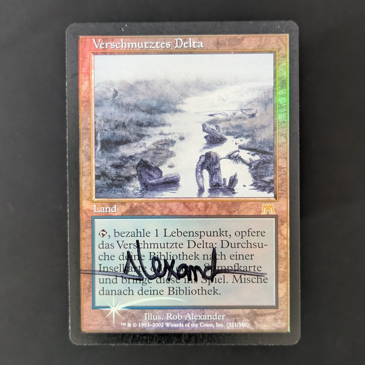 [FOIL] Polluted Delta - Onslaught - German - GD - SIGNED