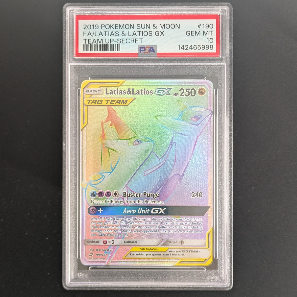 Latias & Latios GX (TEU 190) - Team Up - English - PSA 10