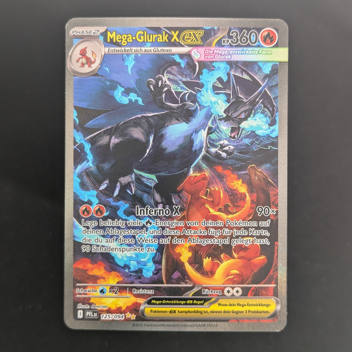 Mega Charizard X ex (PFL 125) - Phantasmal Flames - German - NM