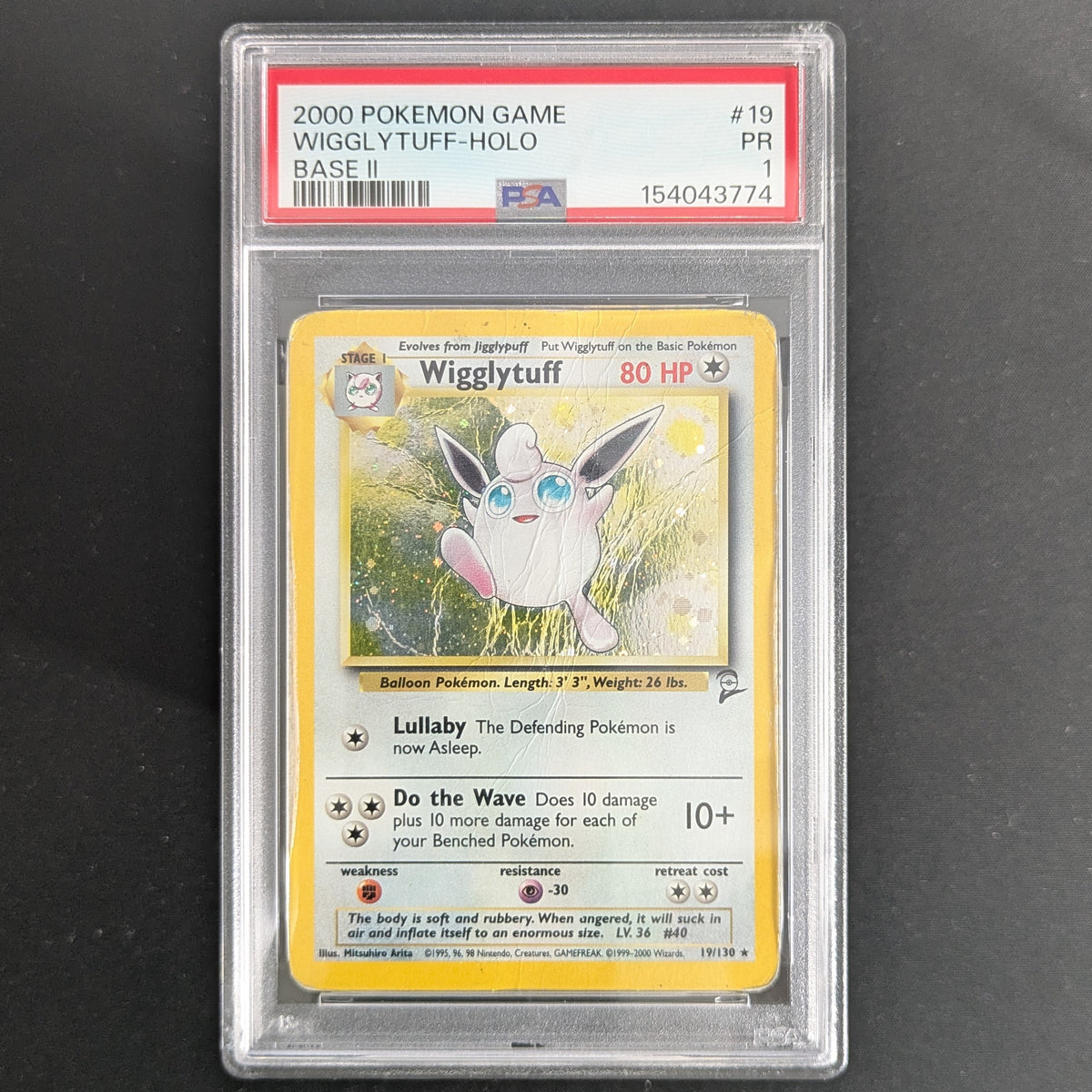 Wigglytuff (B2 19) - Base Set 2 - English - PSA 1