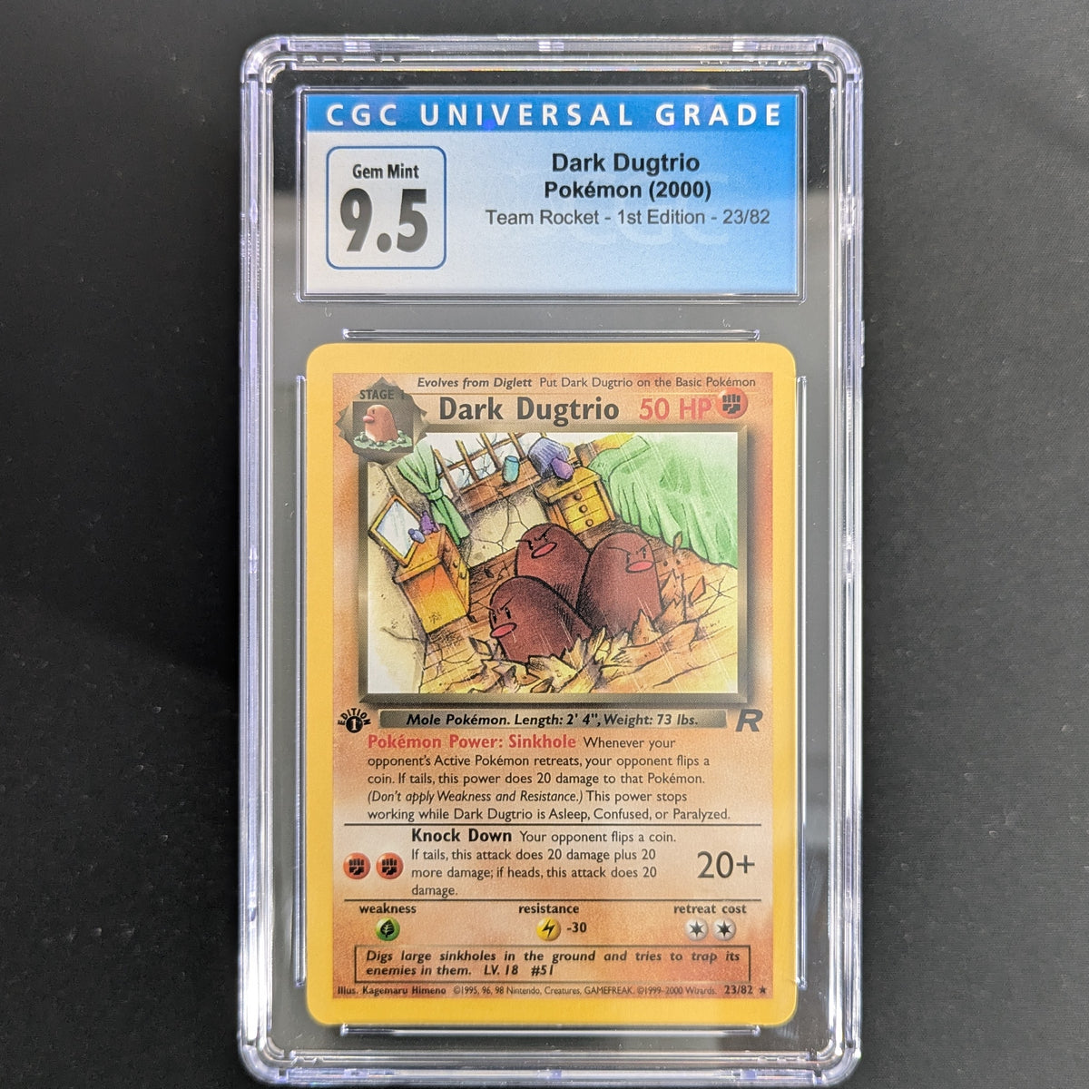 Dark Dugtrio (TR 23) - Team Rocket - English - CGC 9,5 - 1ST EDITION