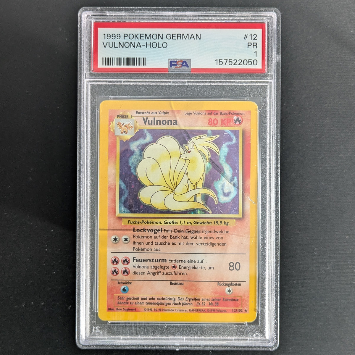 Ninetales (BS 12) - Base Set - German - PSA 1